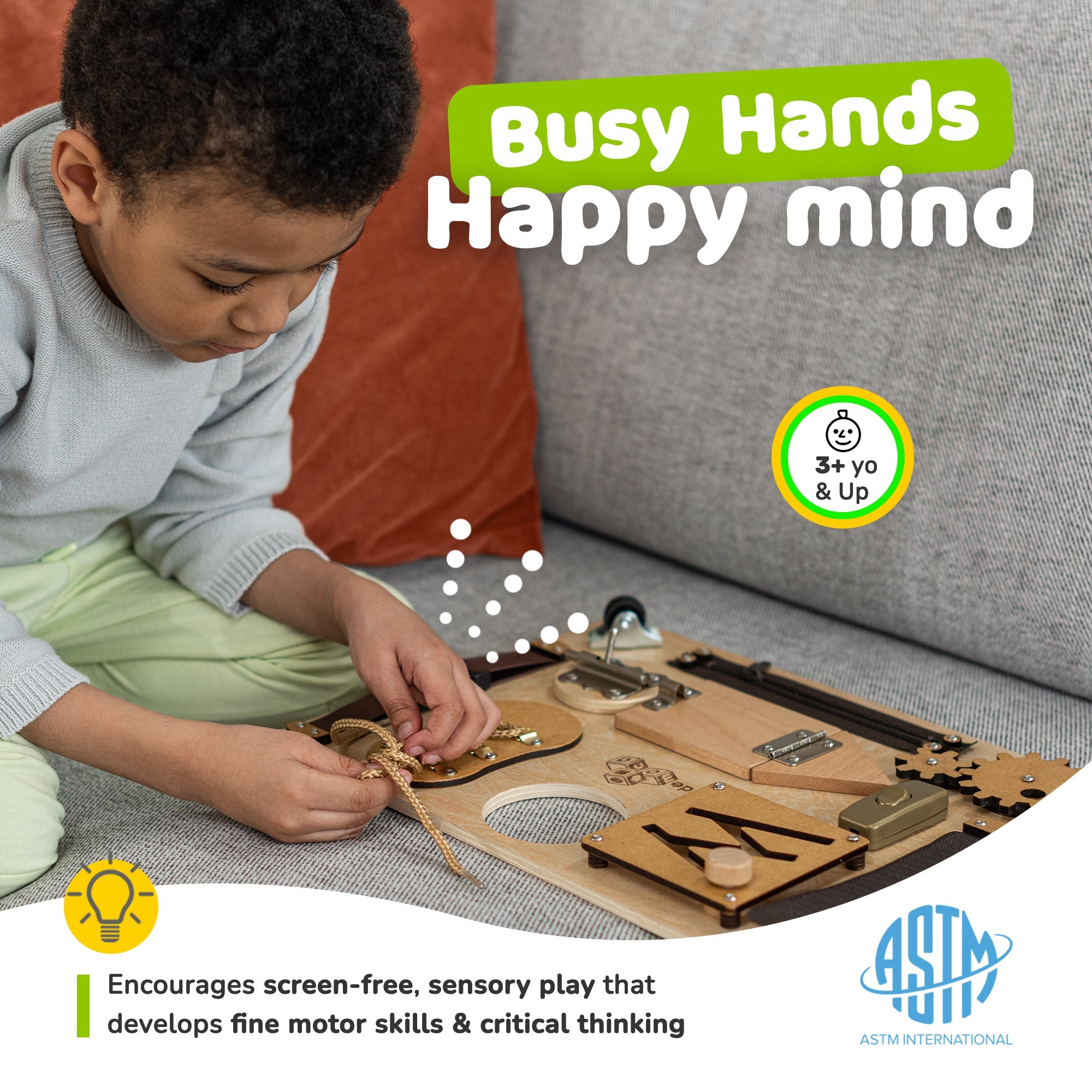 Busy Board for Toddlers (Natural)