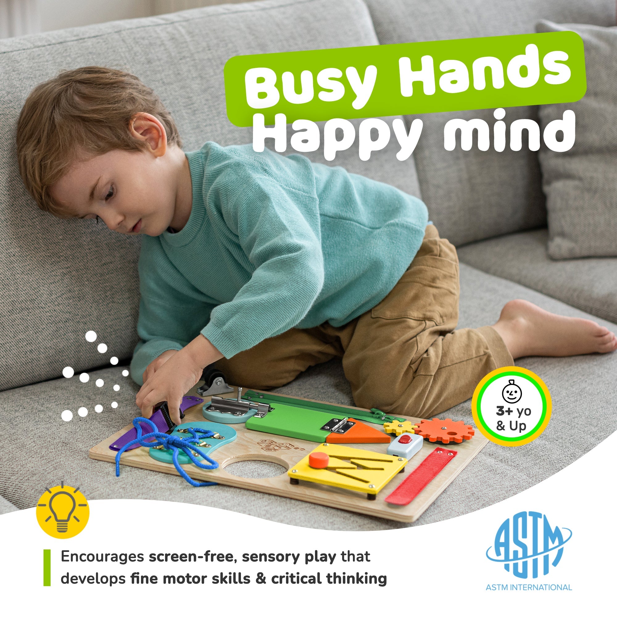 Busy Board for Toddlers 2-3 Years (Color)