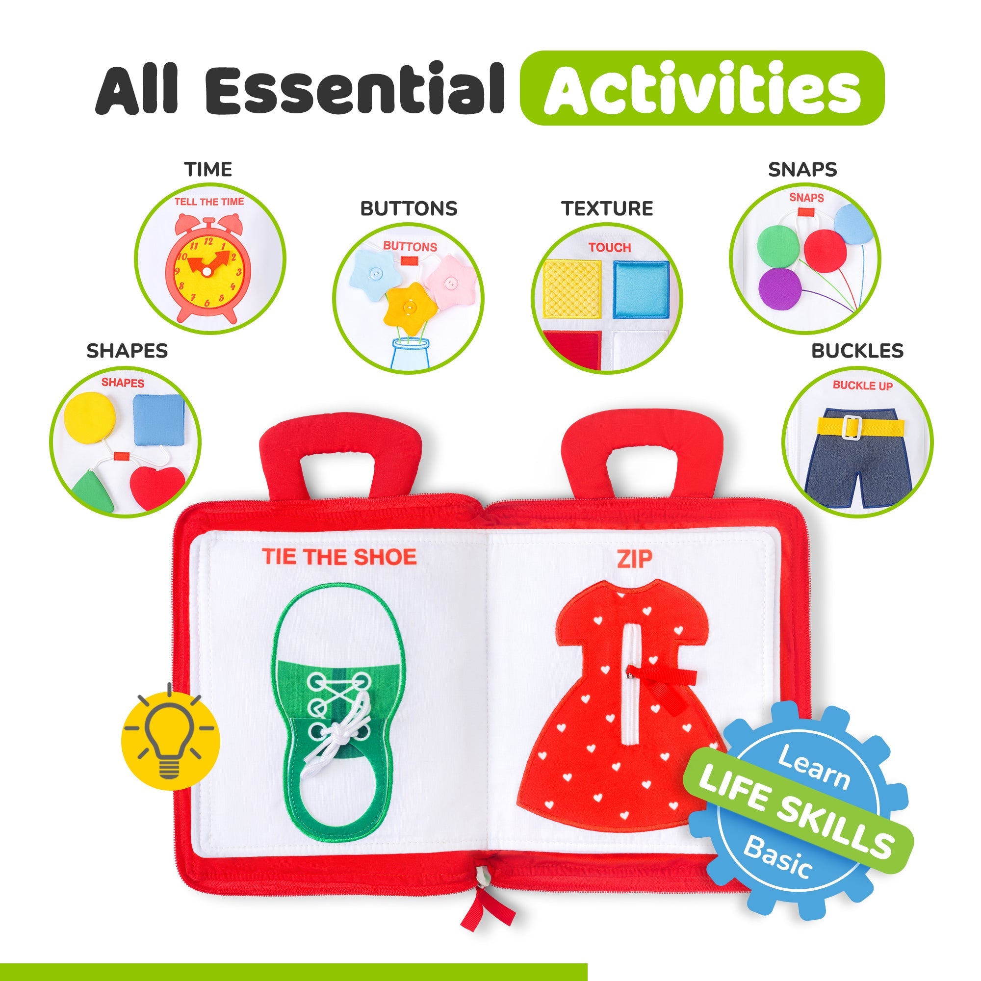 Quiet Book for Toddlers (Red)