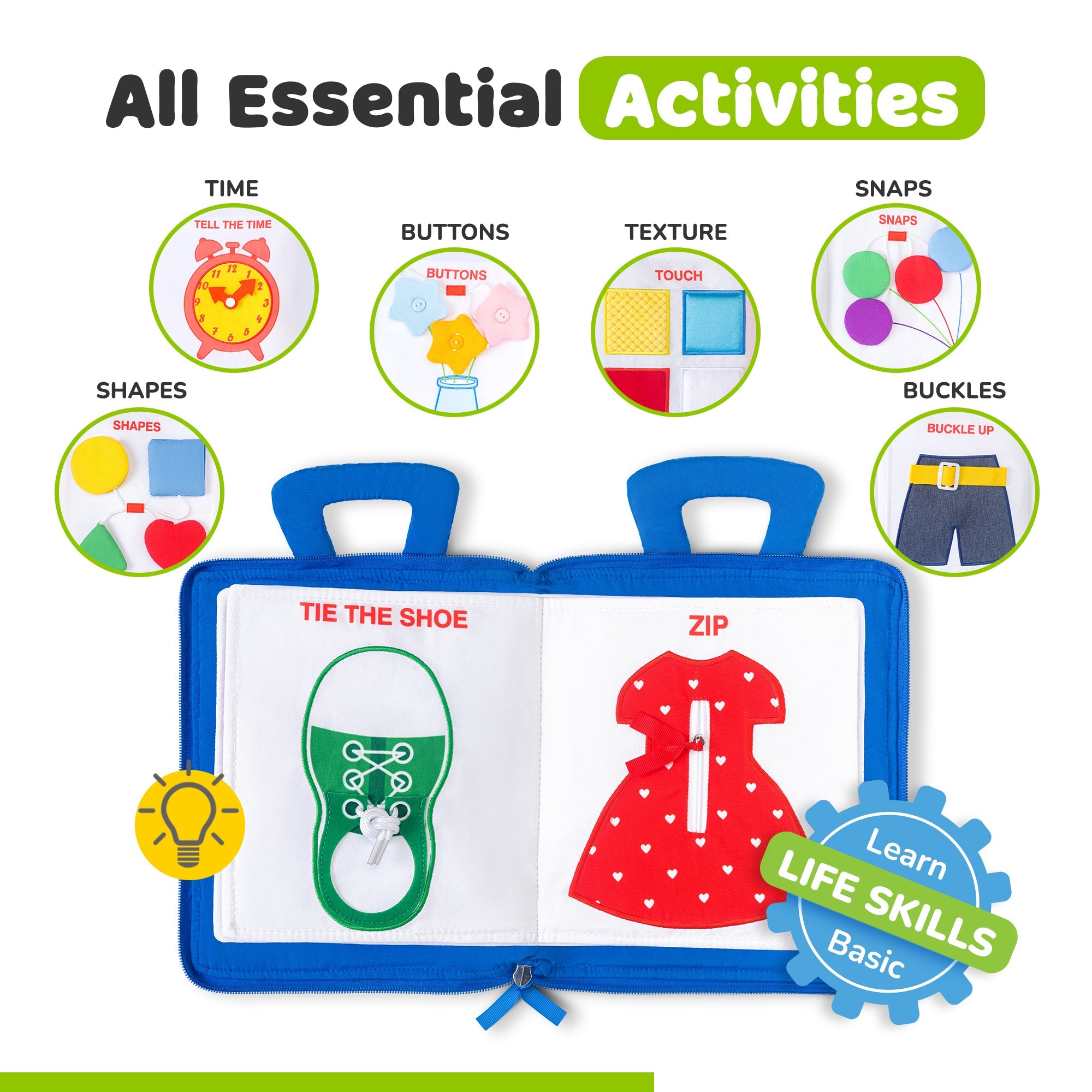 Quiet Book for Toddlers (Blue)