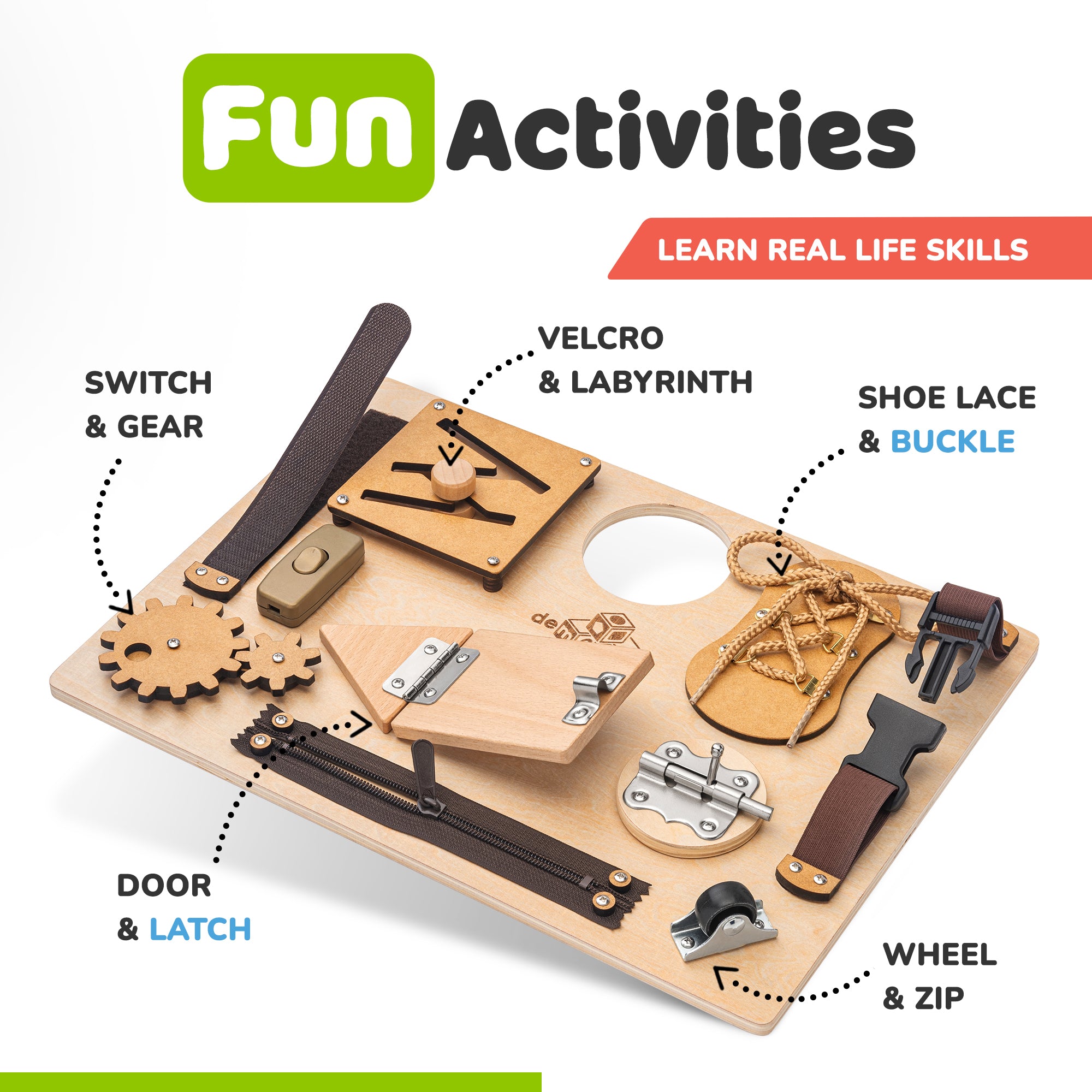 Busy Board for Toddlers (Natural)