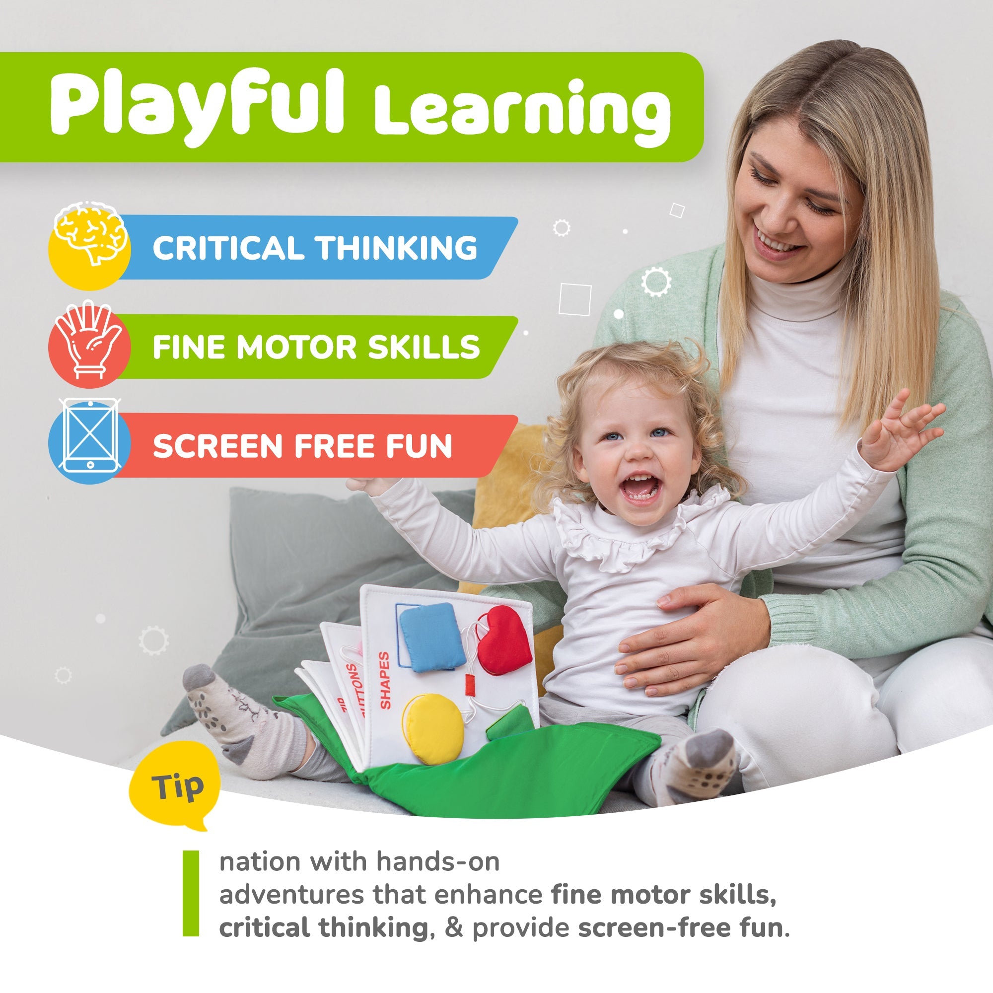 Quiet Book for Toddlers (Green)