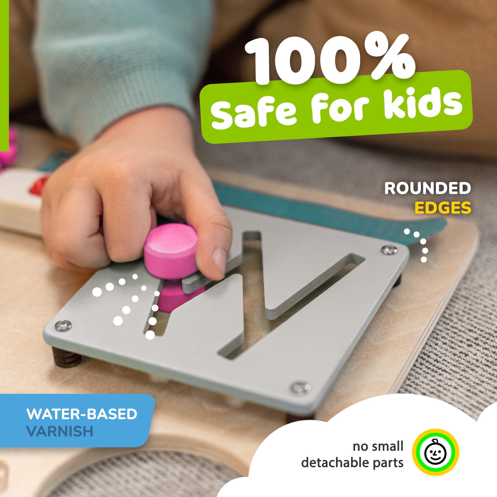 Busy Board for Toddlers 2-3 Years (Coral)