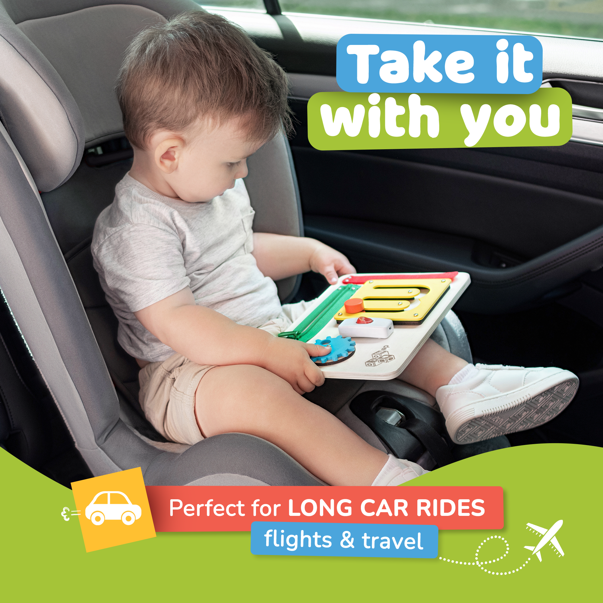 Busy Board for 1 Year Old (Color)