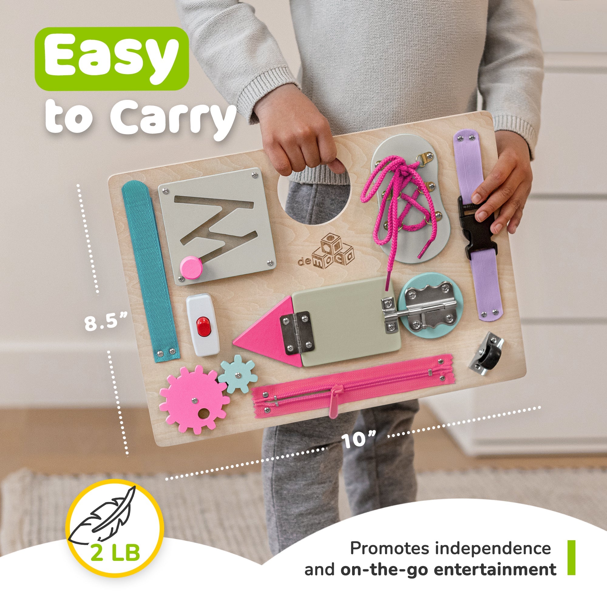 Busy Board for Toddlers 2-3 Years (Coral)