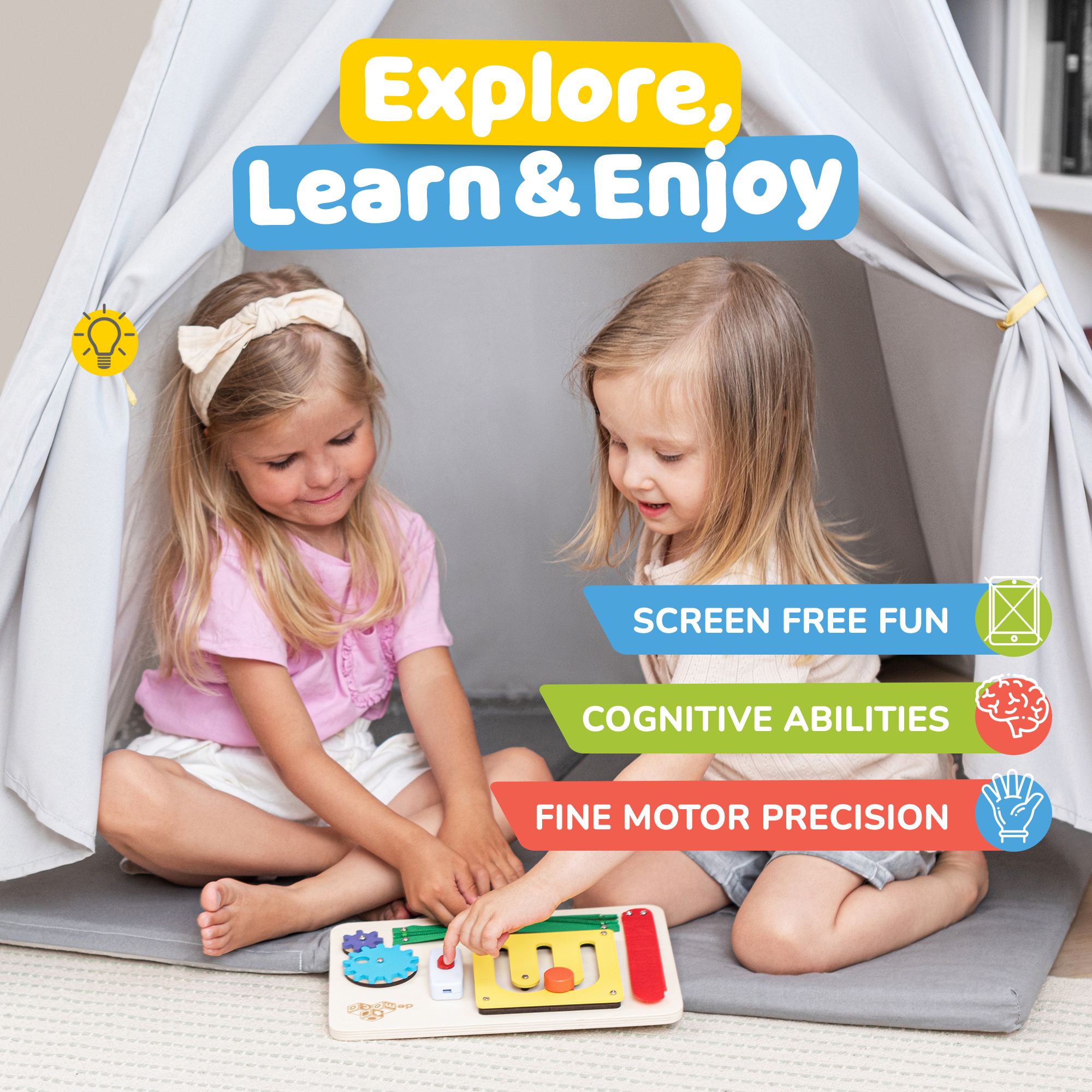 Busy Board for 1 Year Old (Color)