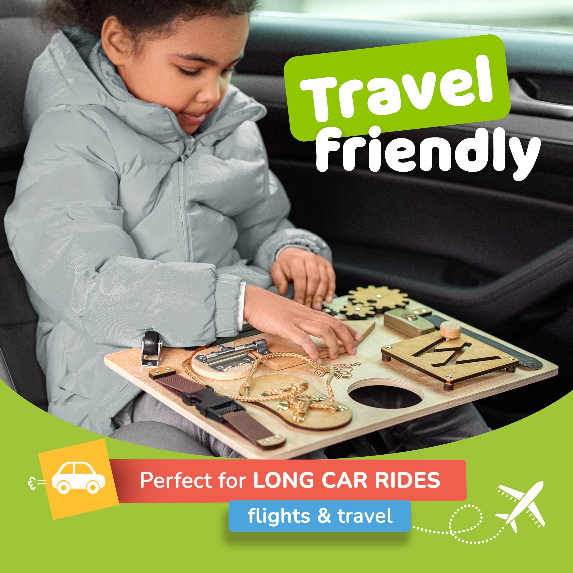 Busy Board for Toddlers (Natural)