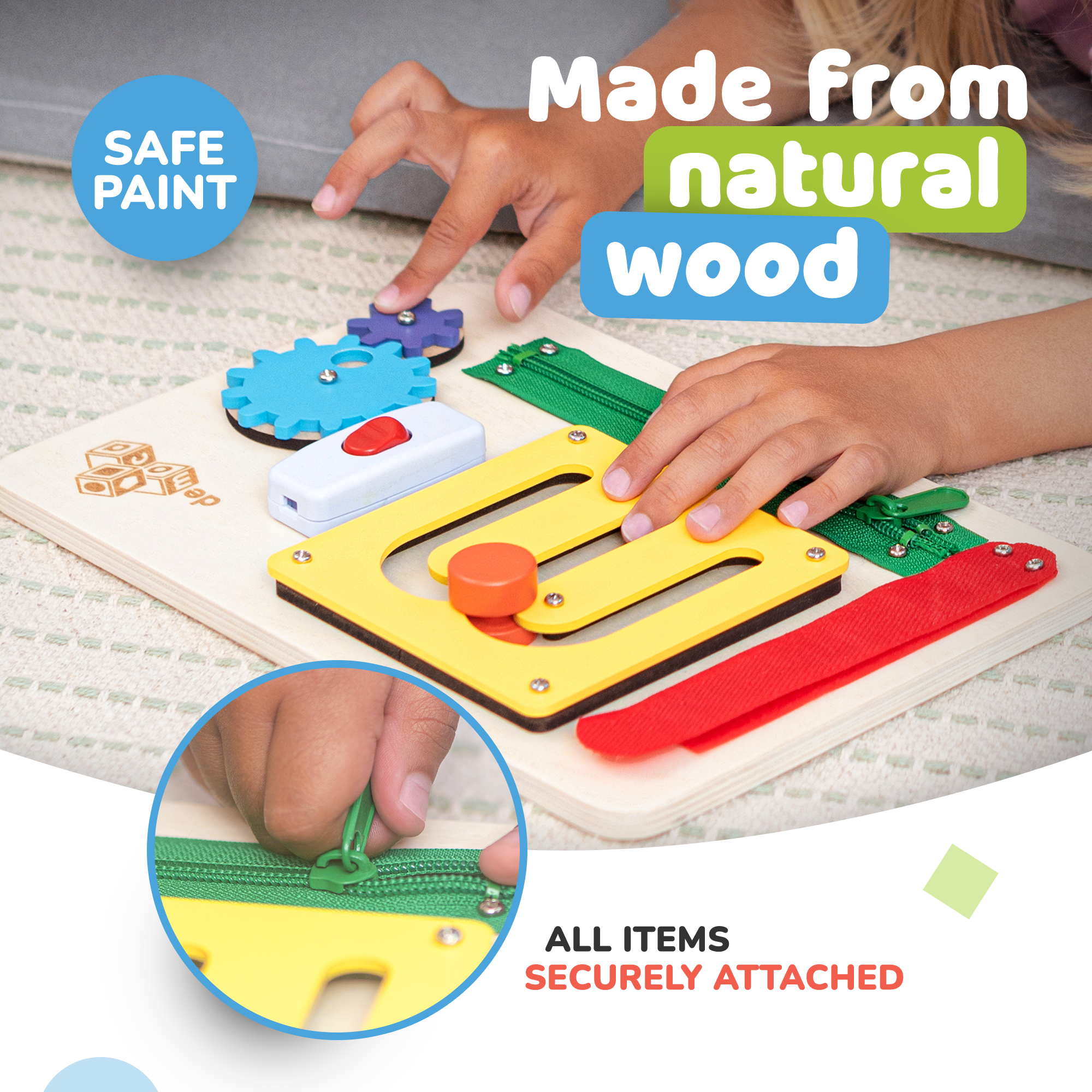 Busy Board for 1 Year Old (Color)