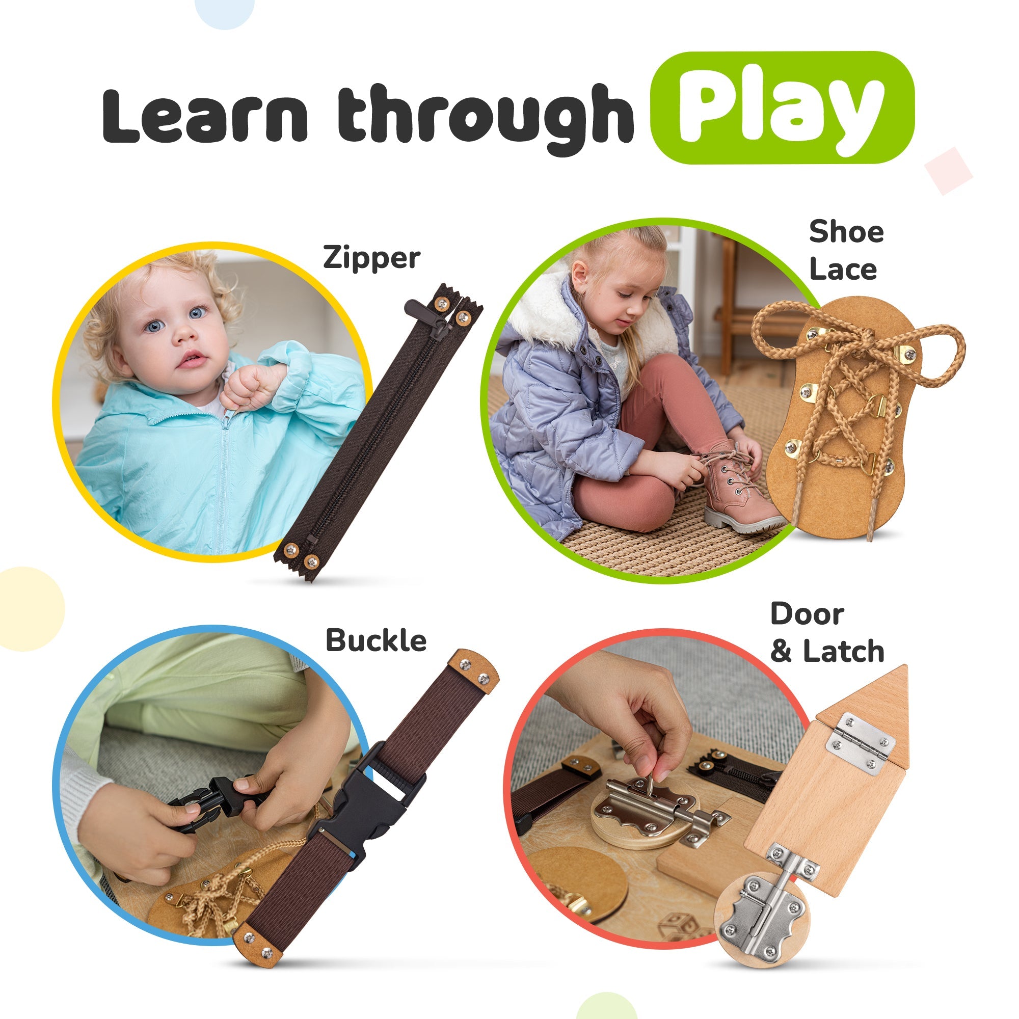 Busy Board for Toddlers (Natural)