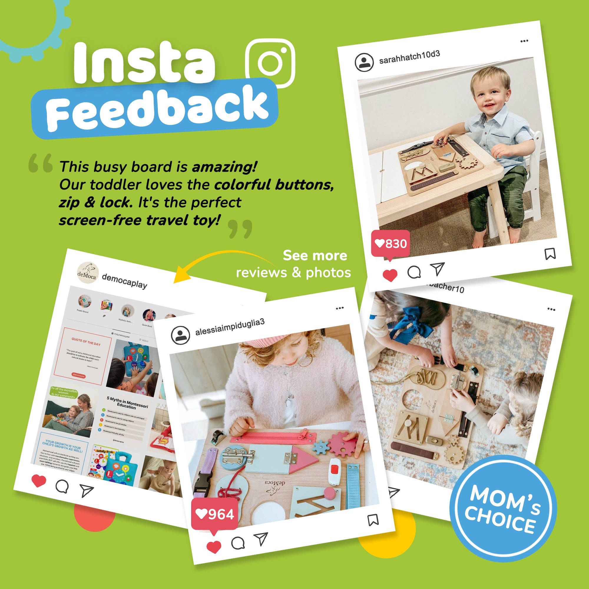 Busy Board for Toddlers (Natural)