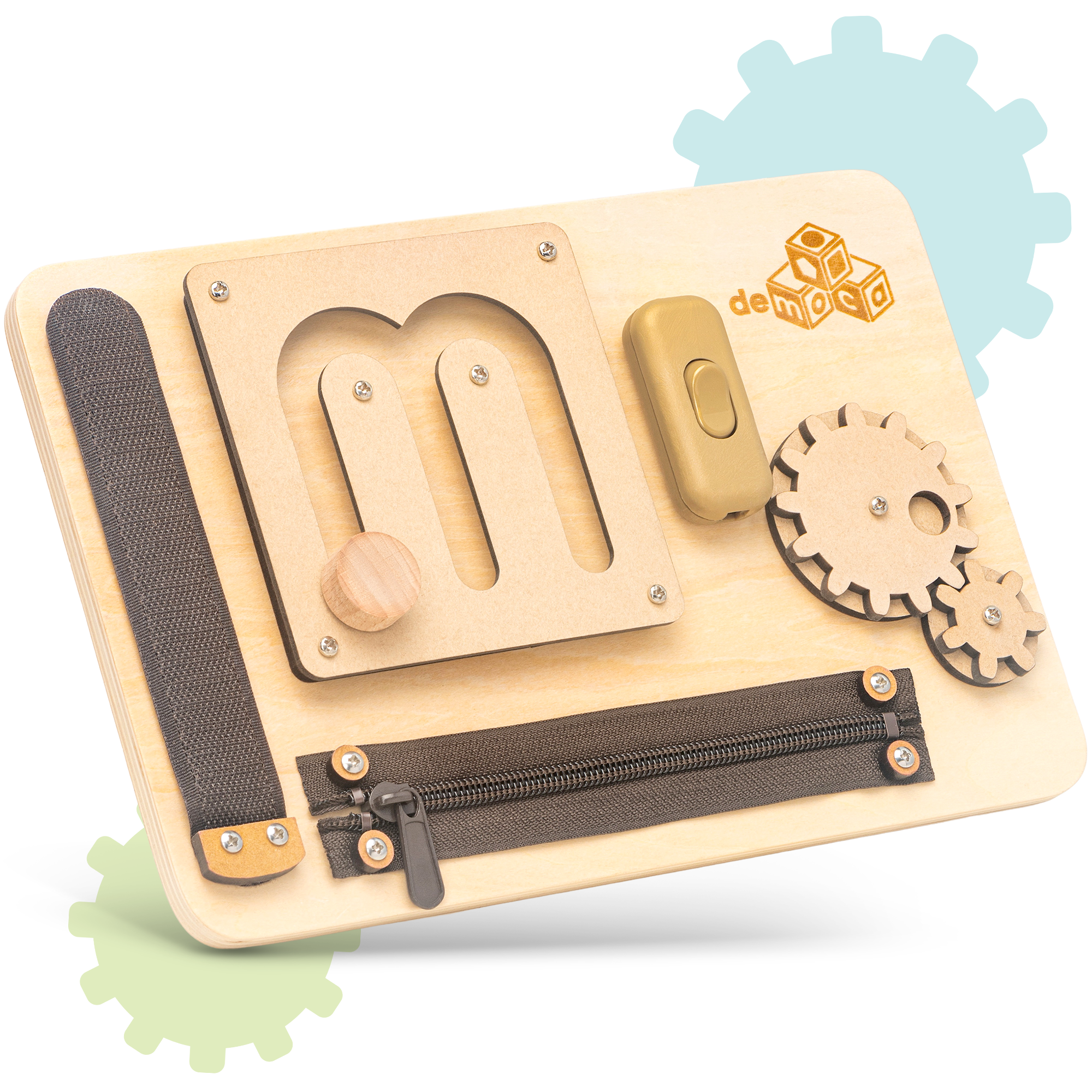 Busy Board for 1 Year Old (Natural)