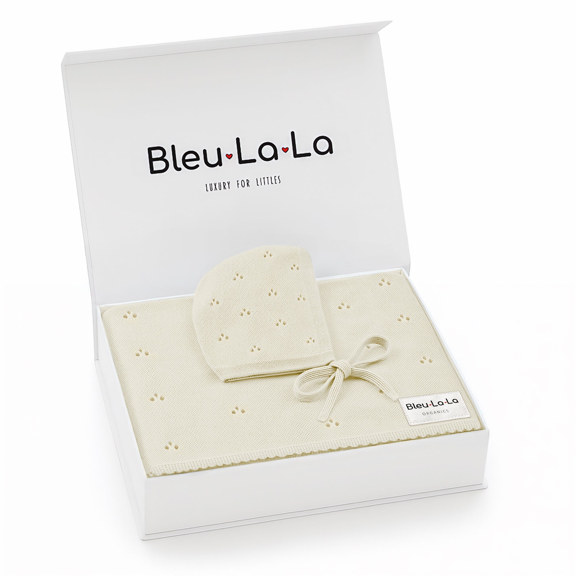 Organic Pointelle Swaddle Blanket + Hat Gift Set