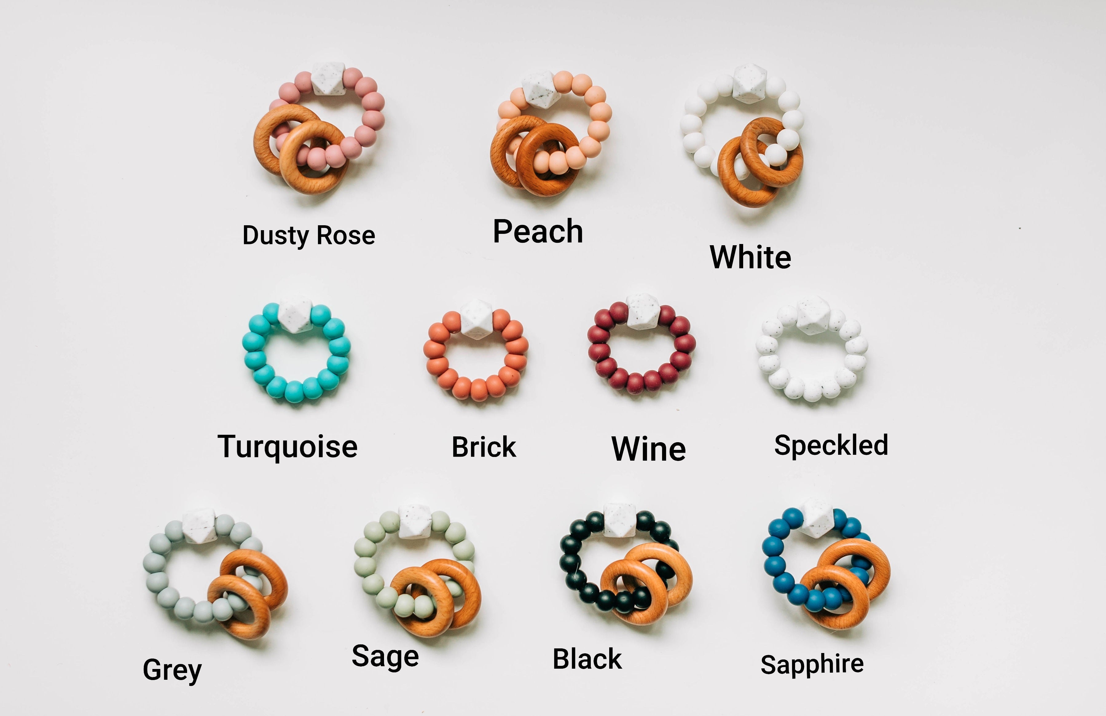 Silicone Beaded Rattle Rings