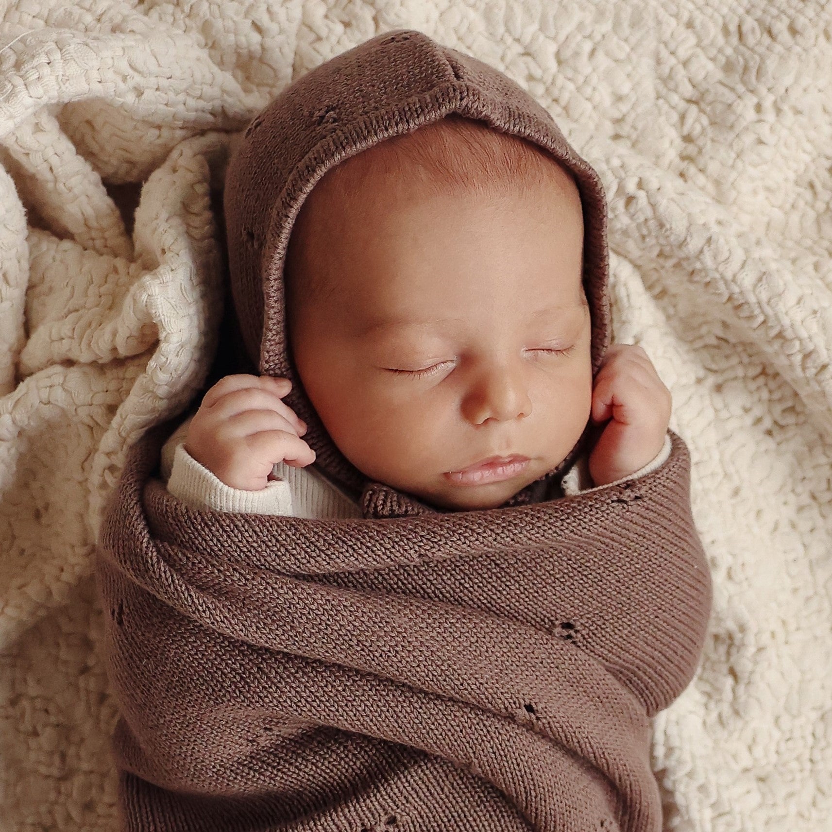 Organic Pointelle Swaddle Blanket + Hat