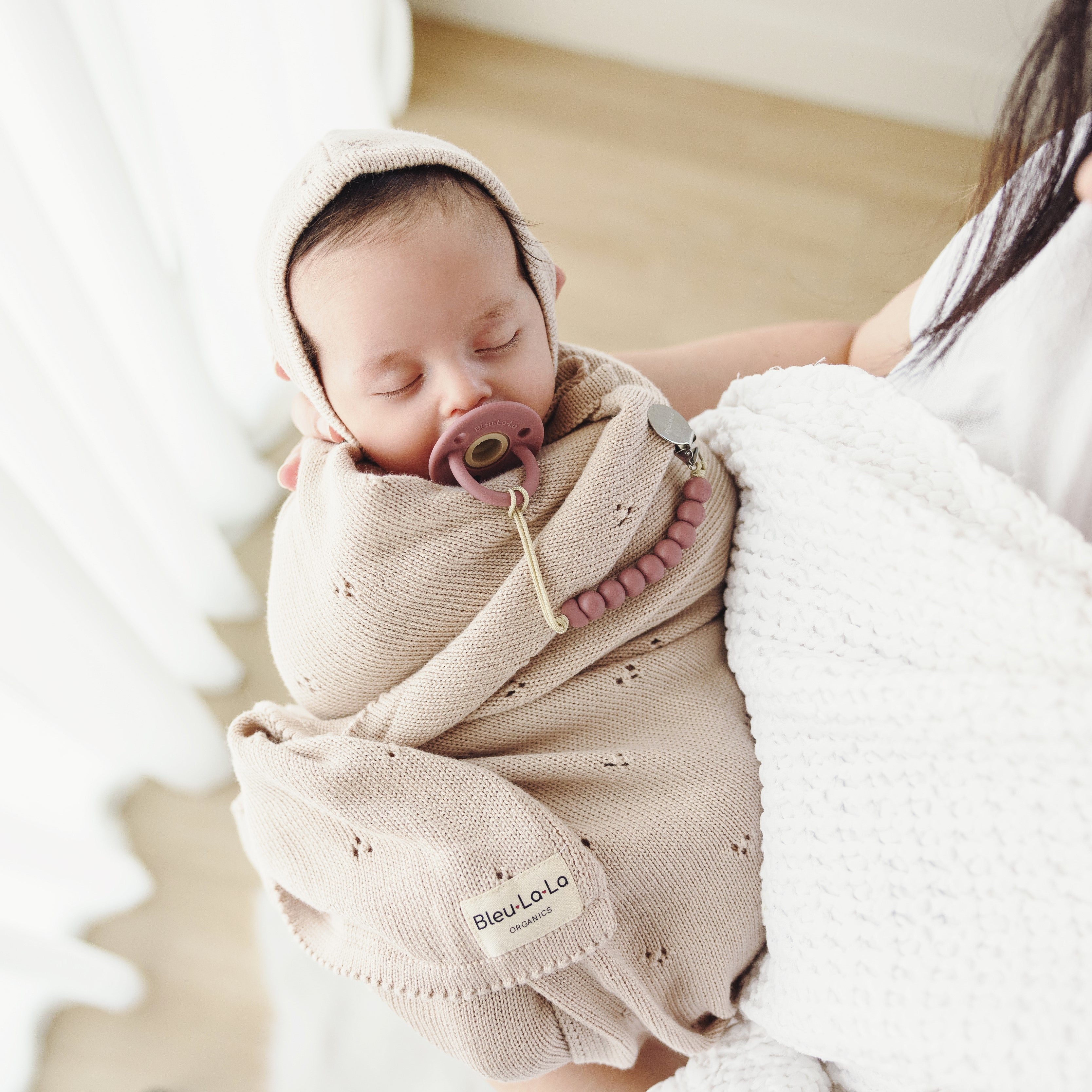 Organic Pointelle Swaddle Blanket + Hat