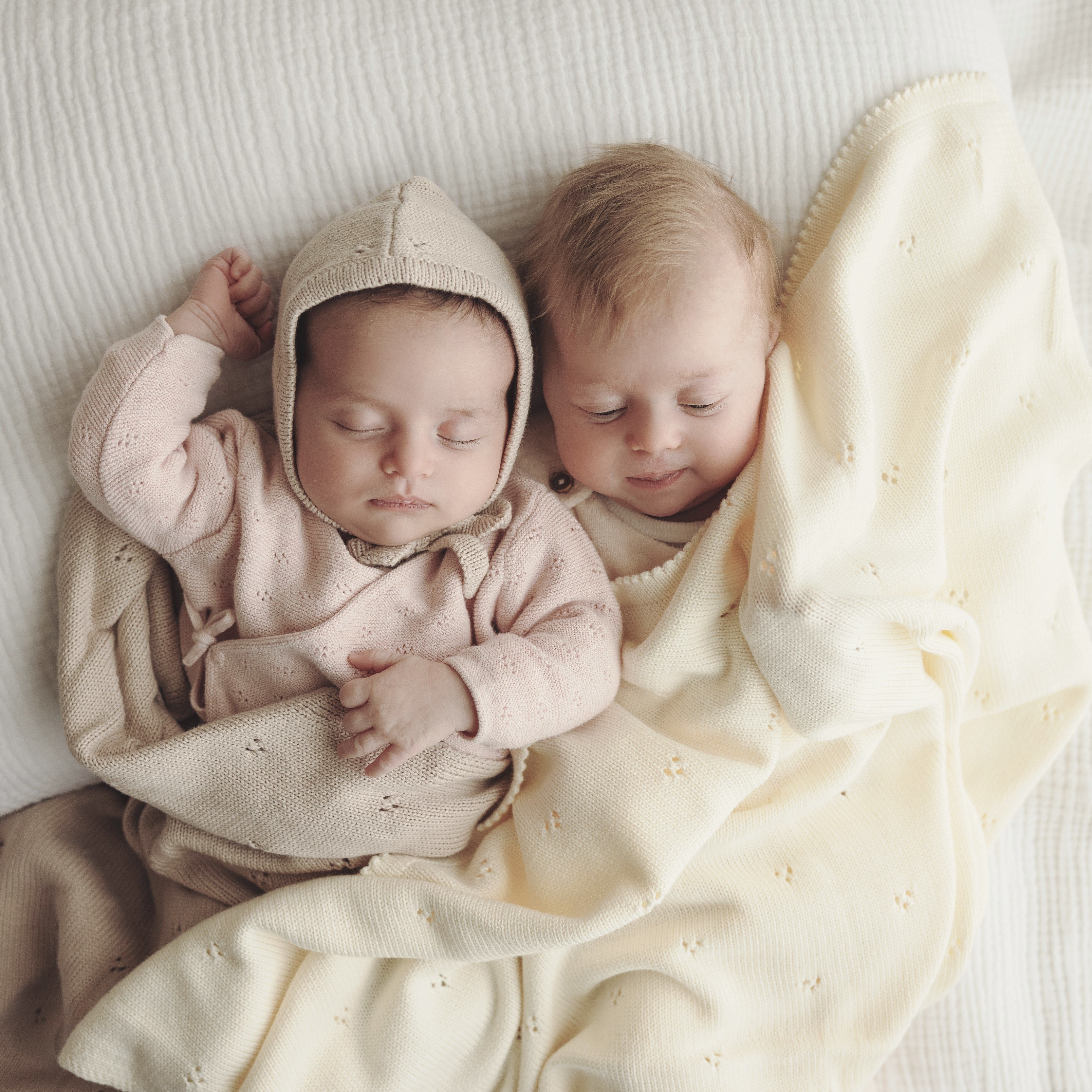 Organic Pointelle Swaddle Blanket + Hat