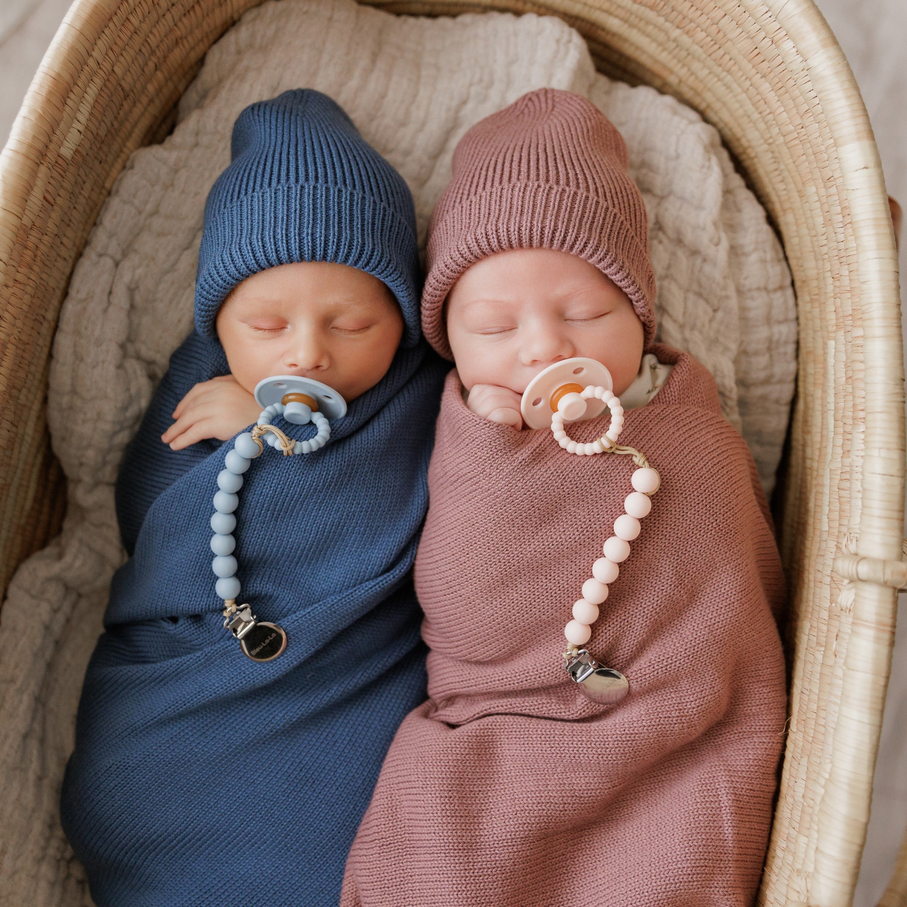 Organic Cotton Luxury Knit Baby Blanket + Hat Set with Gift Box