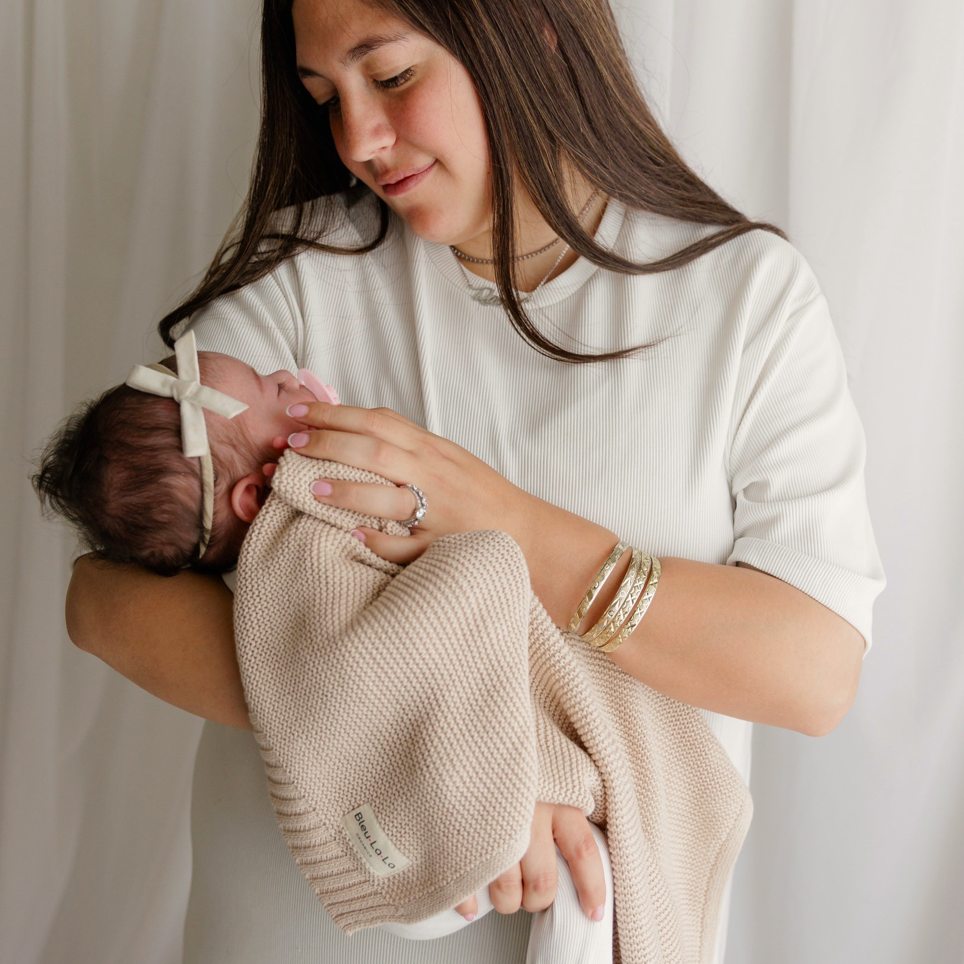 Organic Cotton Luxury Knit Baby Swaddle Blanket