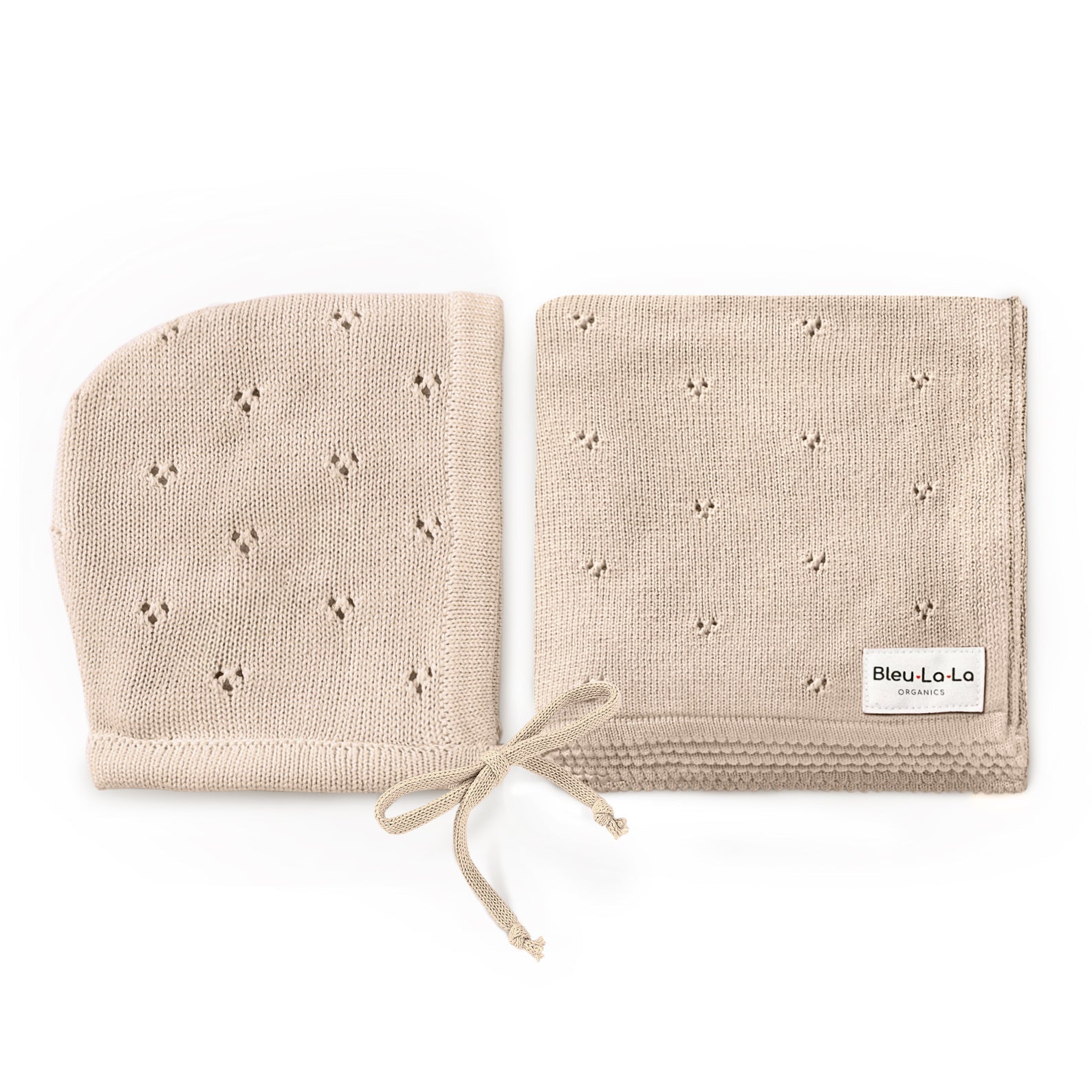 Organic Pointelle Swaddle Blanket + Hat