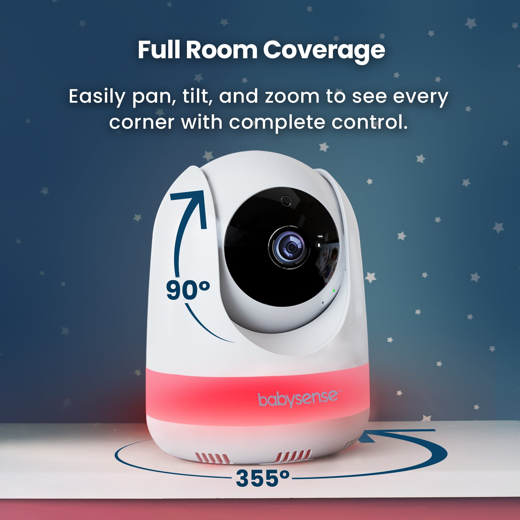 Video Baby Monitor with 2 Cameras (Non Wifi, Split Screen, Night Light & Sound Machine)