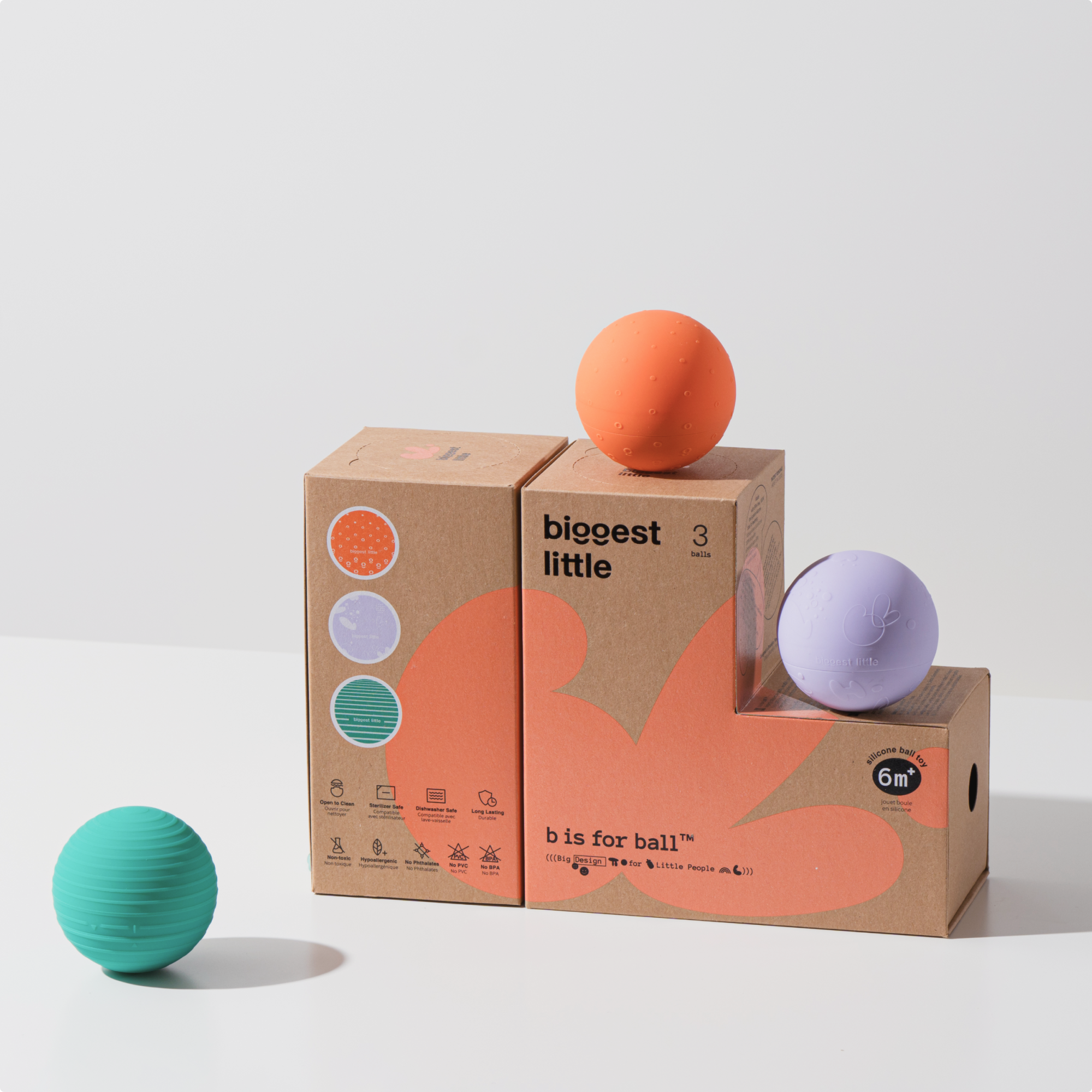 b is for ball® - 3-Ball Set | Montessori-Inspired "L" Shaped Box