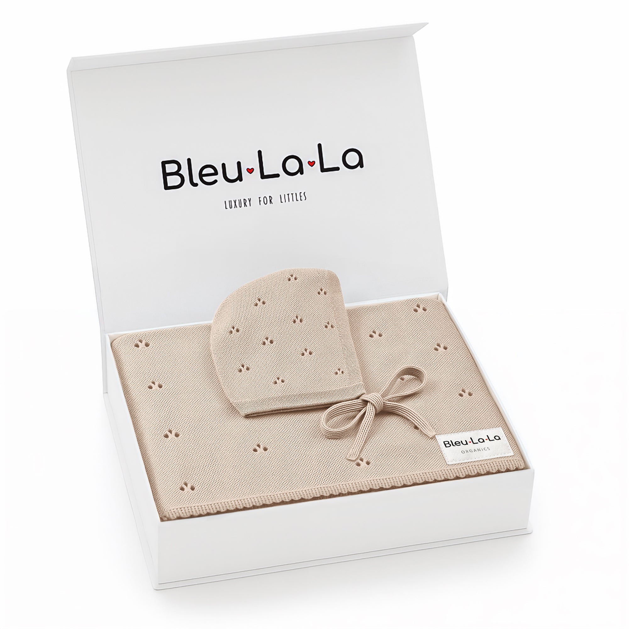 Organic Pointelle Swaddle Blanket + Hat Gift Set