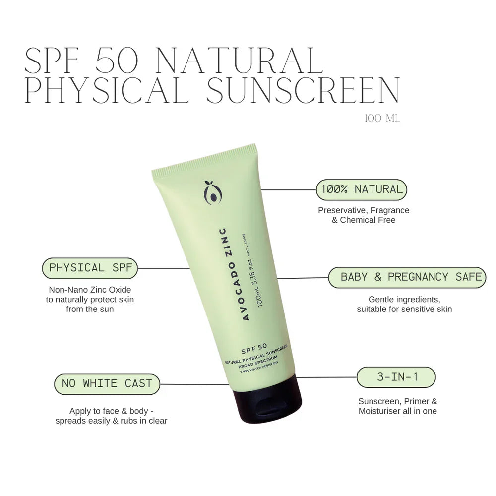 Avocado Zinc SPF 50 Natural Sunscreen
