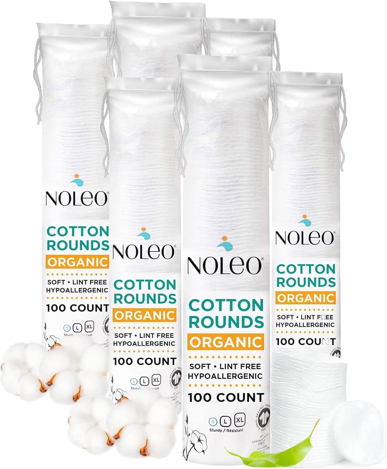 NOLEO Organic Cotton Rounds - Small 2"