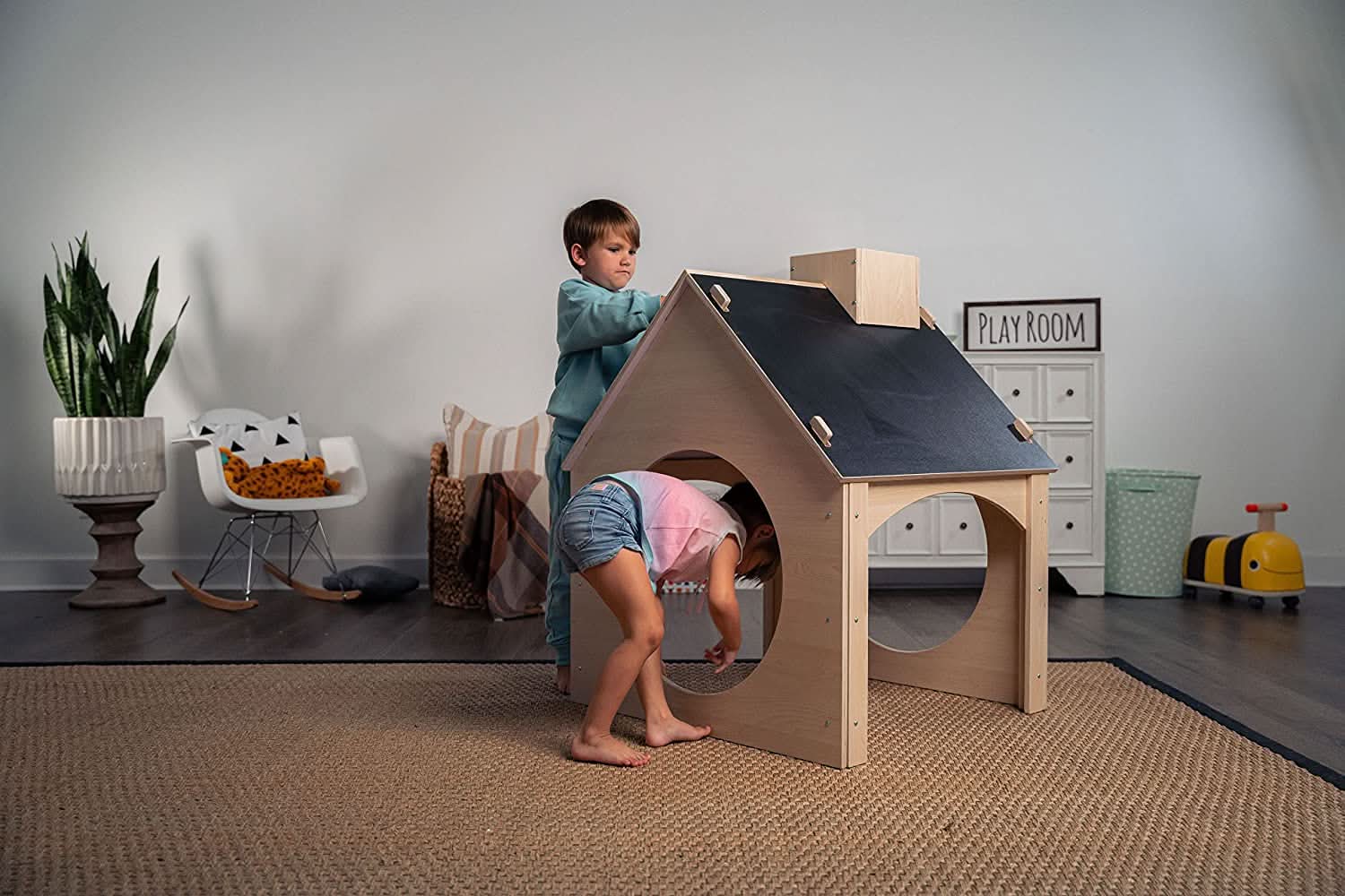 Children's Playhouse with Chalkboard Roof