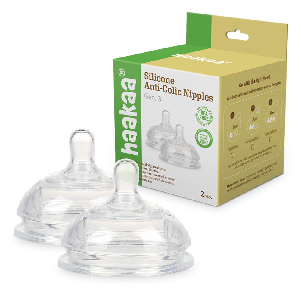 Haakaa Gen 3 Silicone Bottle Anti-Colic Nipple (2 pk)