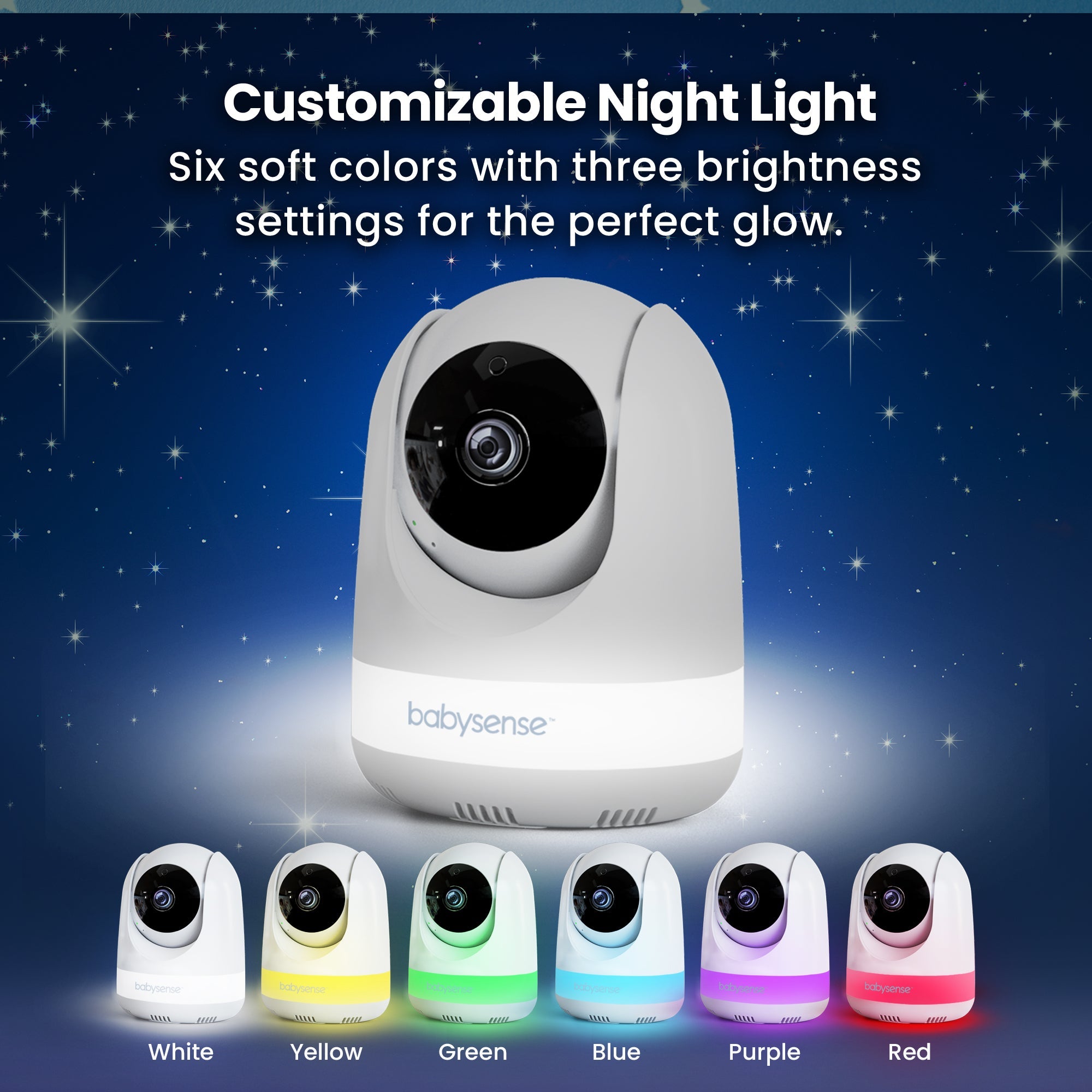 Video Baby Monitor with 2 Cameras (Non Wifi, Split Screen, Night Light & Sound Machine)