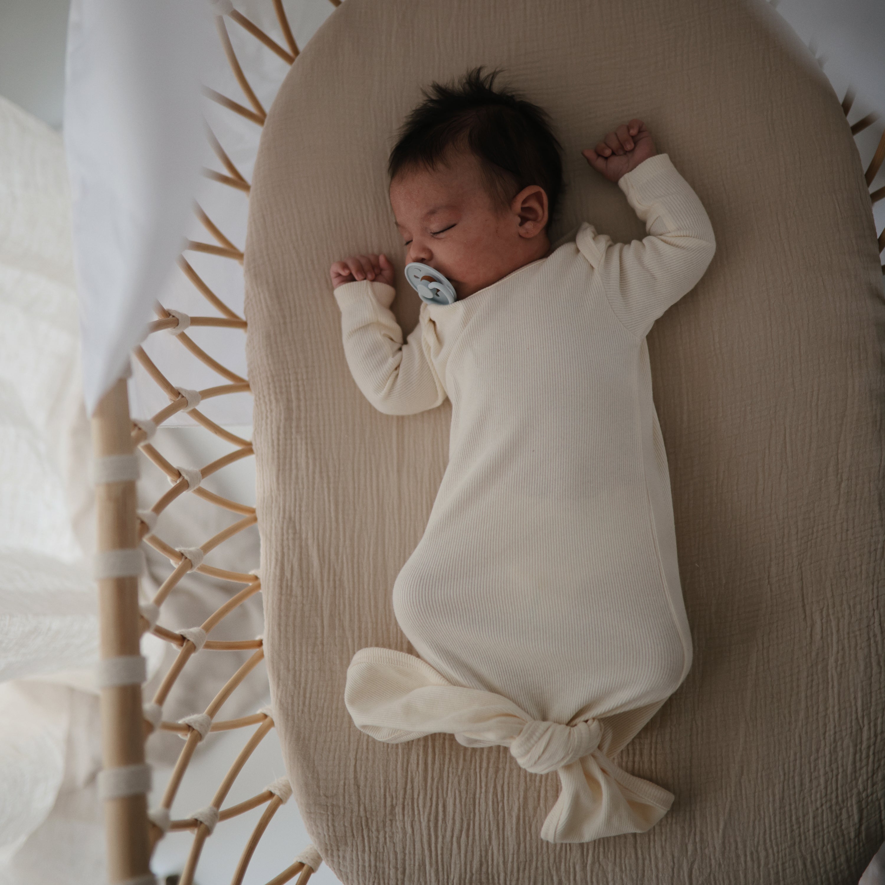 Ribbed Knotted Baby Gown