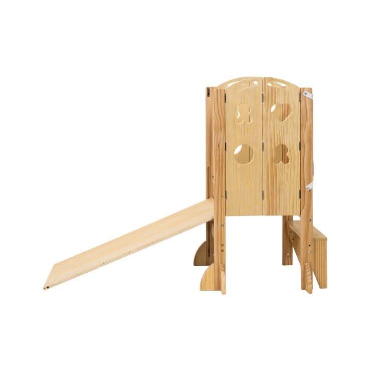 4-in-1 Foldable Kitchen Tower, Step Stool, Slide & Chalkboard for Toddlers