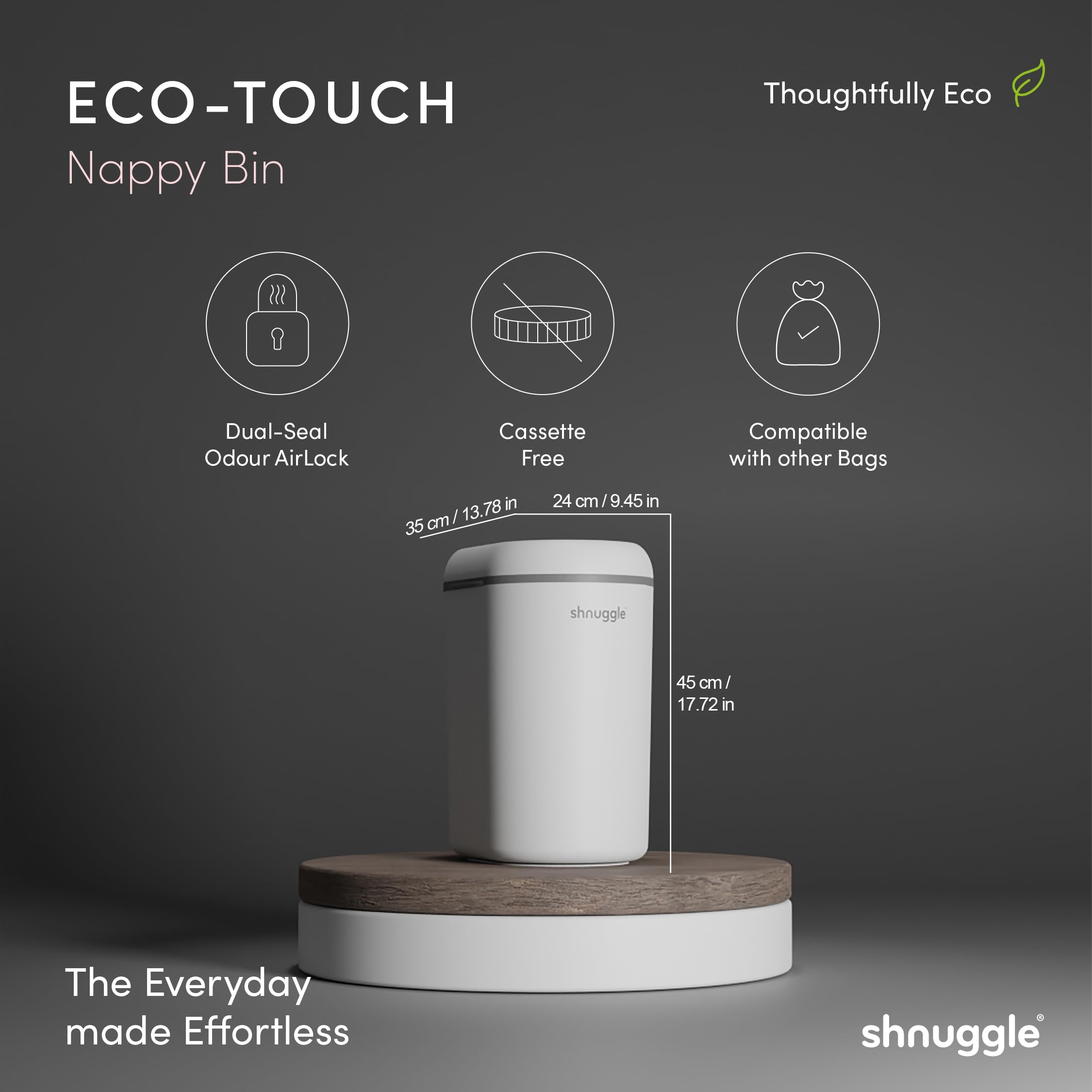 Shnuggle Eco-Touch Nappy Bin Diaper Pail