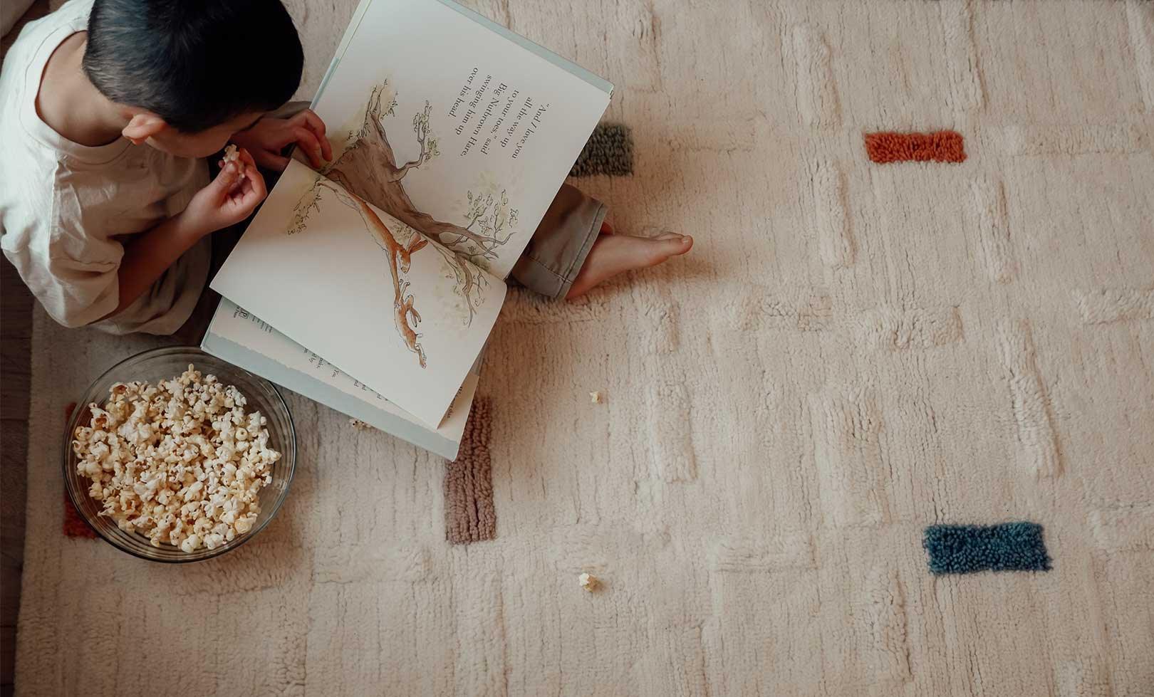 Brick Washable Wool Area Rug