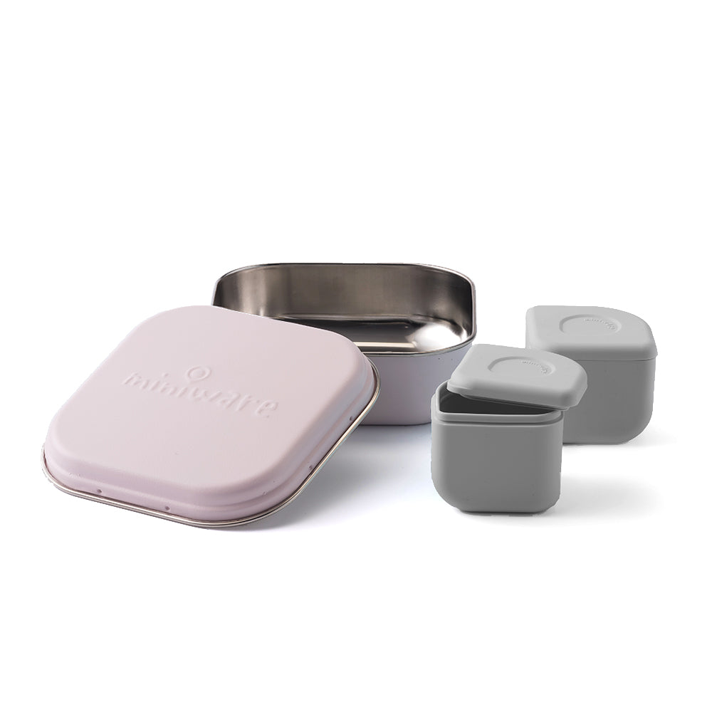 All Ages Bento Box - Cotton Candy + Dove Grey
