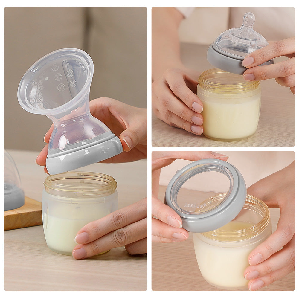 Silicone Breast Pump Flange and Bottle Set (160 ml/6 oz)