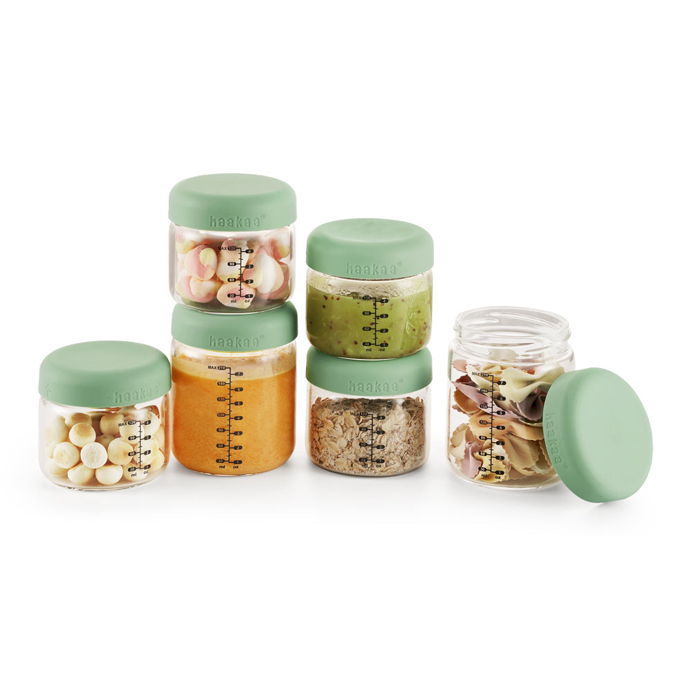 Haakaa Sealed Glass Storage Jar Set (4 x 4oz + 2 x 7 oz)