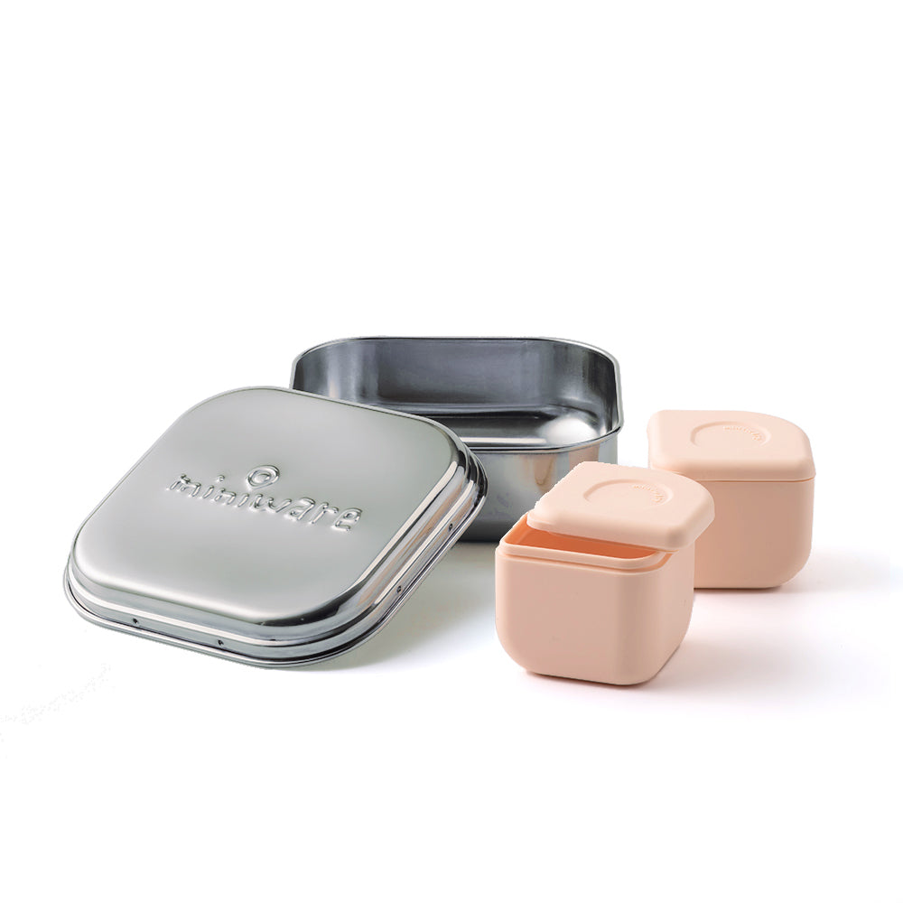 All Ages Bento Box - Chrome + Peach