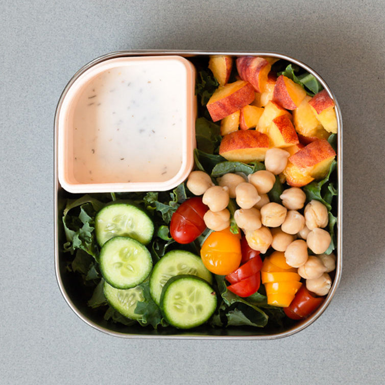 All Ages Bento Box - Chrome + Peach