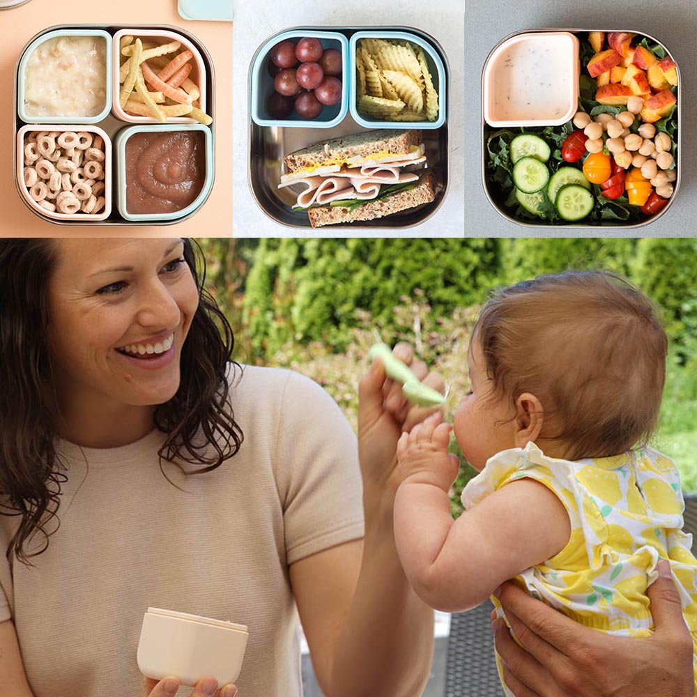 All Ages Bento Box - Chrome + Peach
