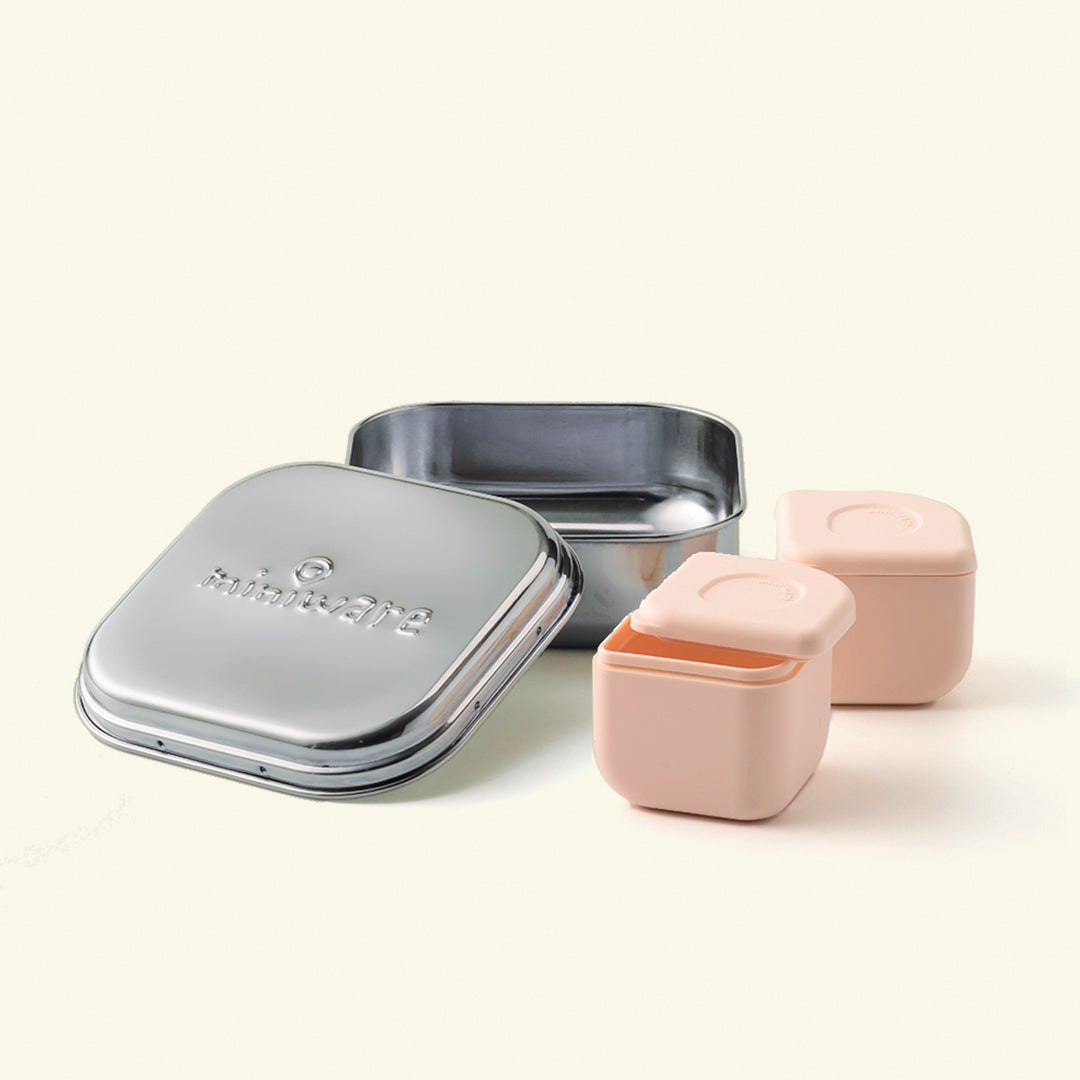 All Ages Bento Box - Chrome + Peach