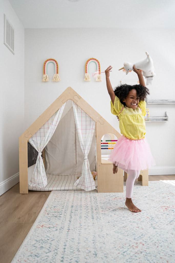 Wood house Desk with Chair
