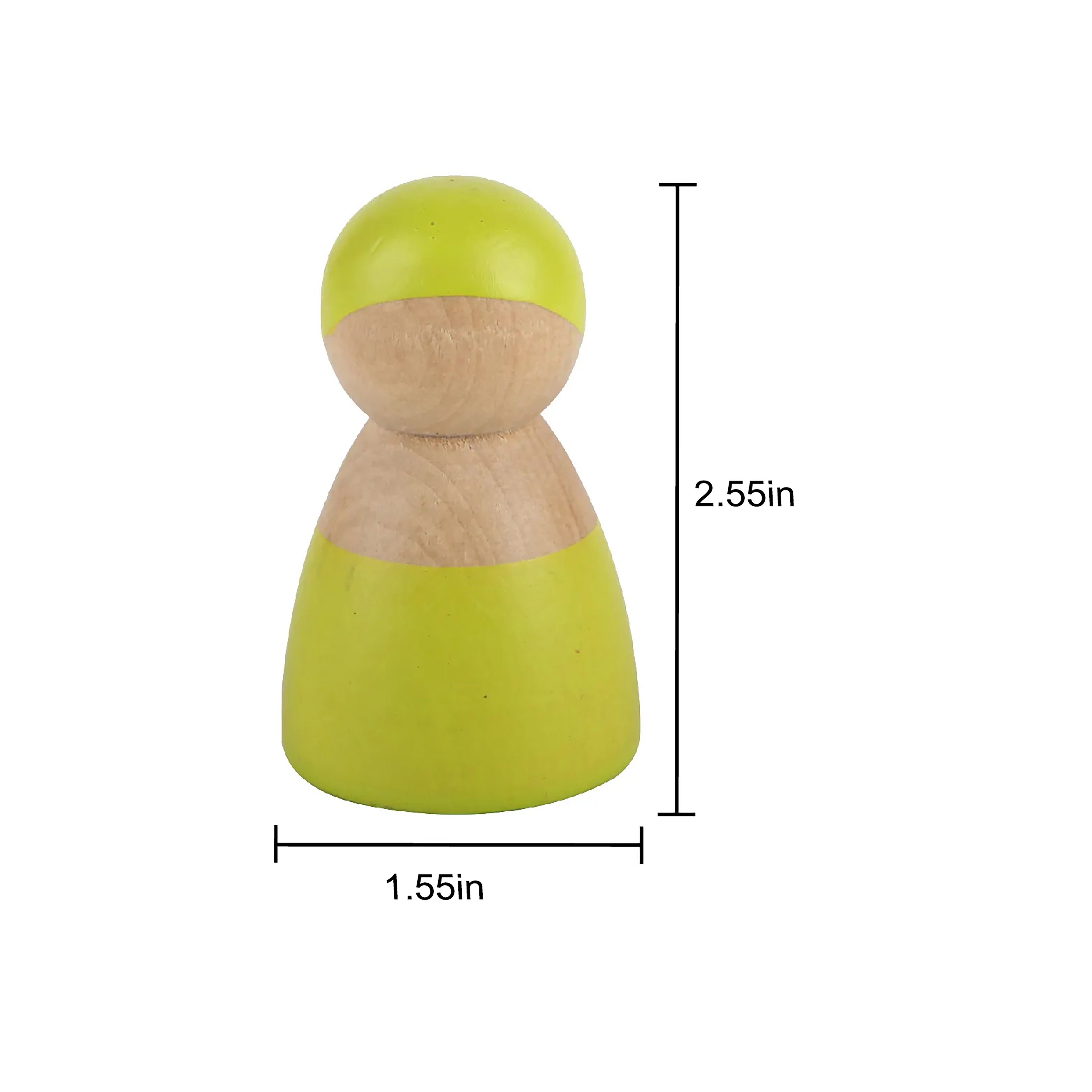 Wooden Rainbow Peg Dolls Figures 12 Piece Set