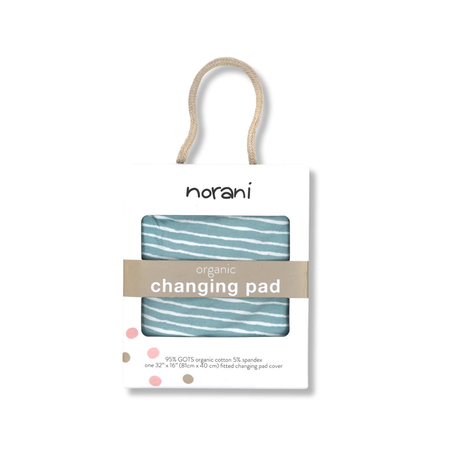 Organic Changing Pad Cover - Green Stripes