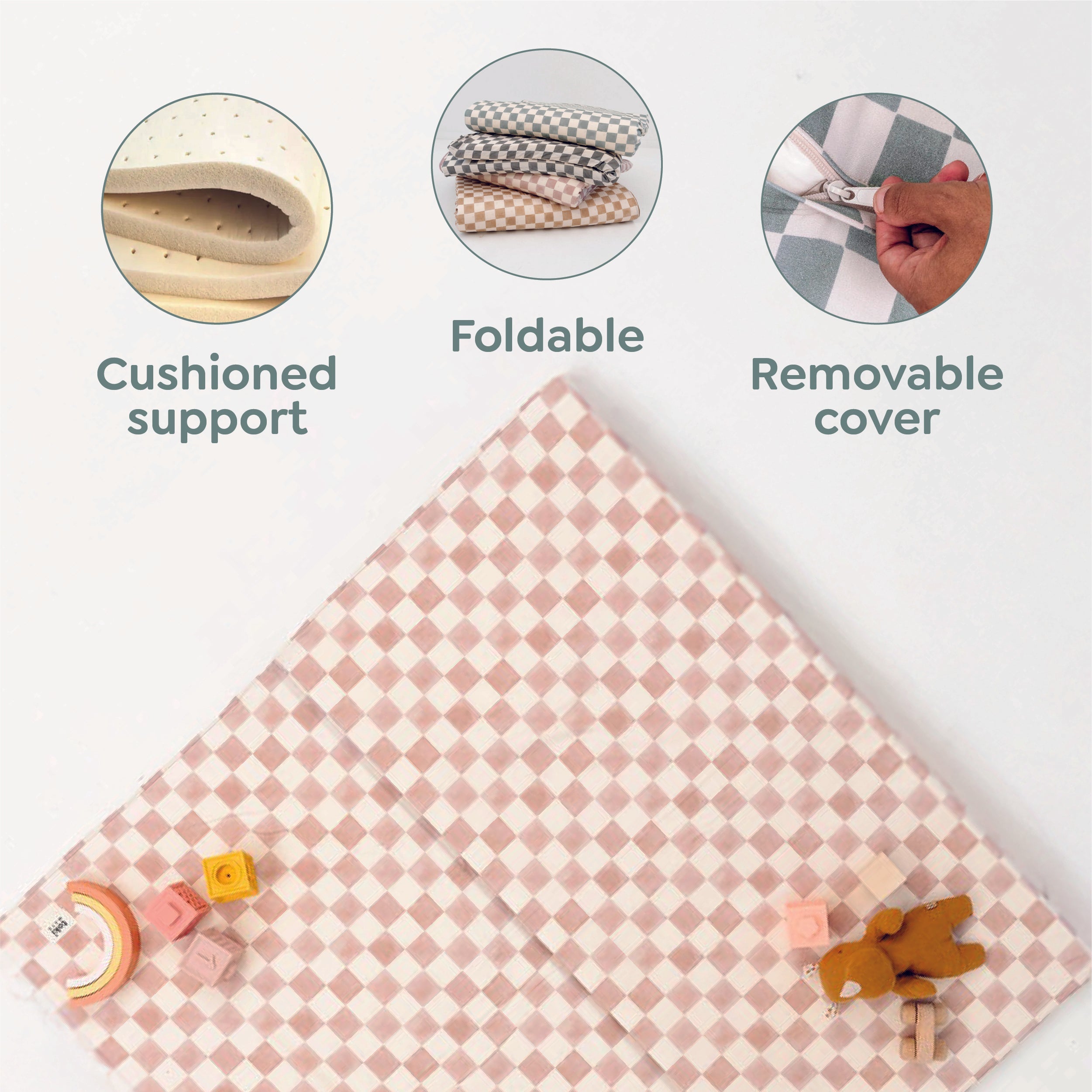 Checker Toffee Organic Cotton Mat