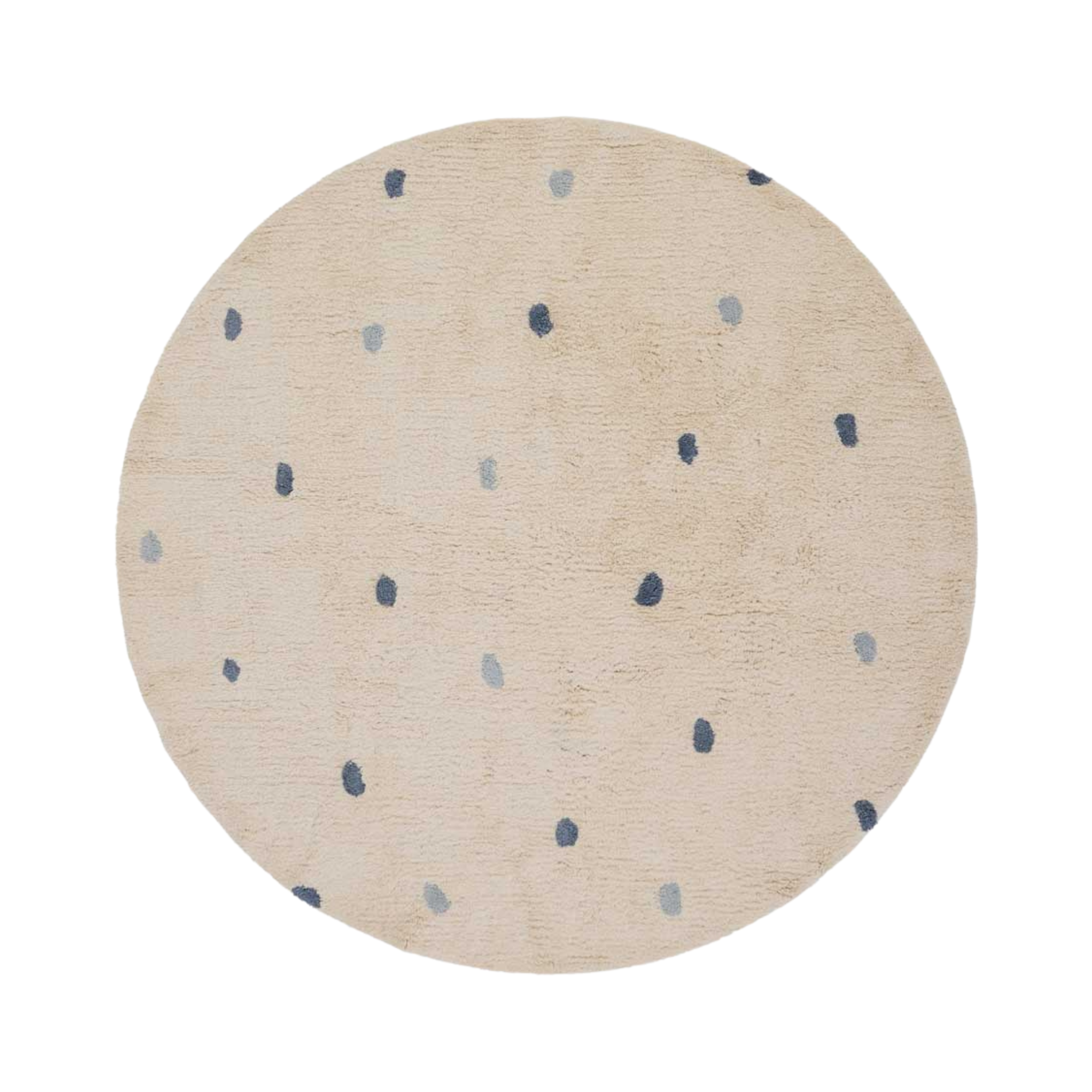 Dotted Washable Organic Cotton Rug in Blue