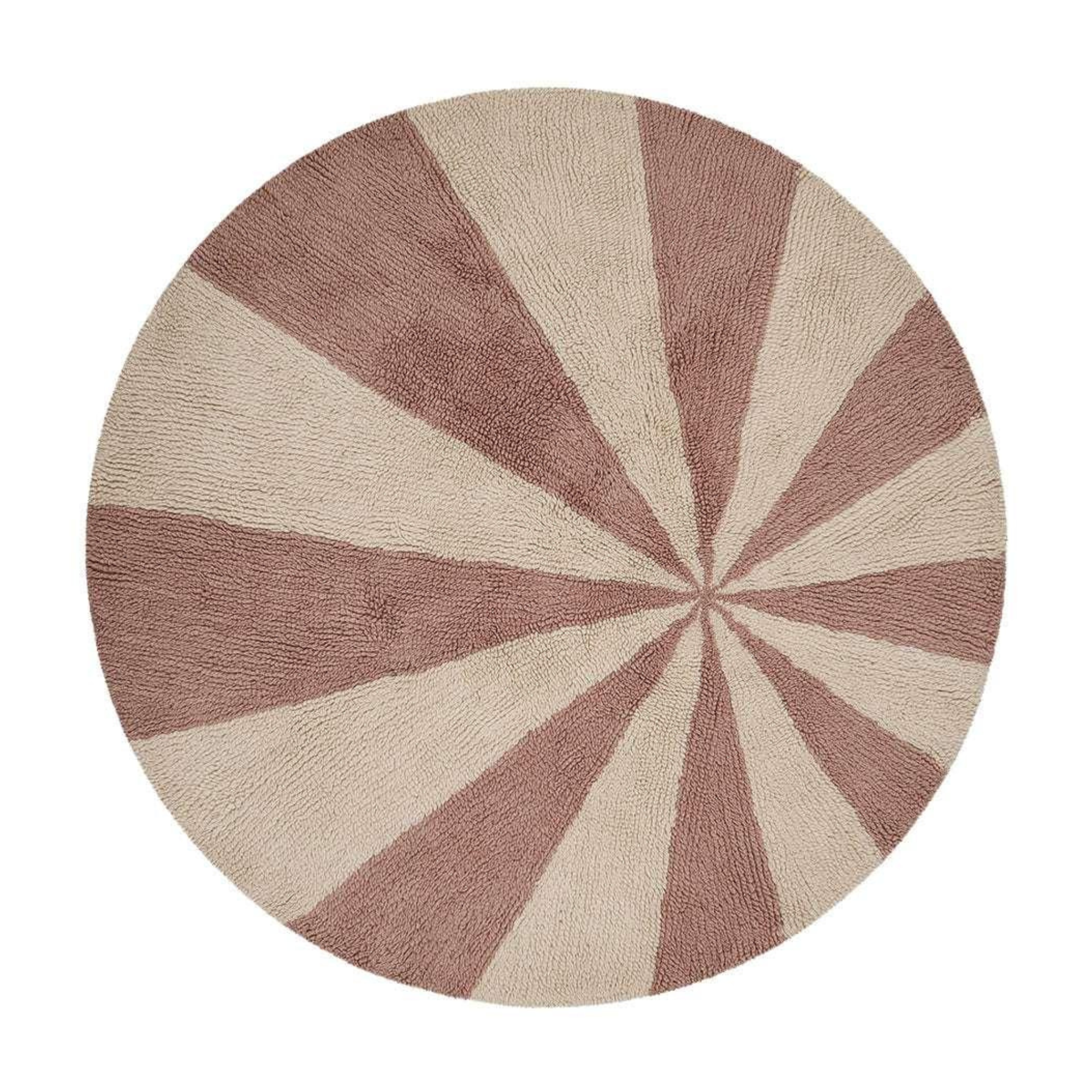Beach Ball Washable Round Wool Rug in Pink