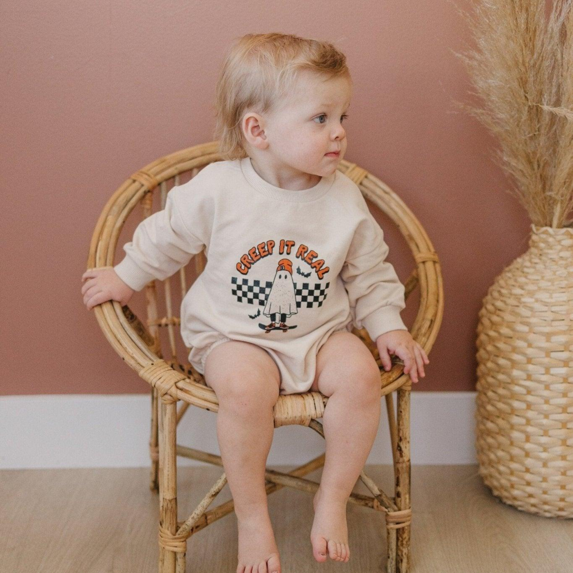 Creep It Real Organic Cotton Sweatshirt Romper