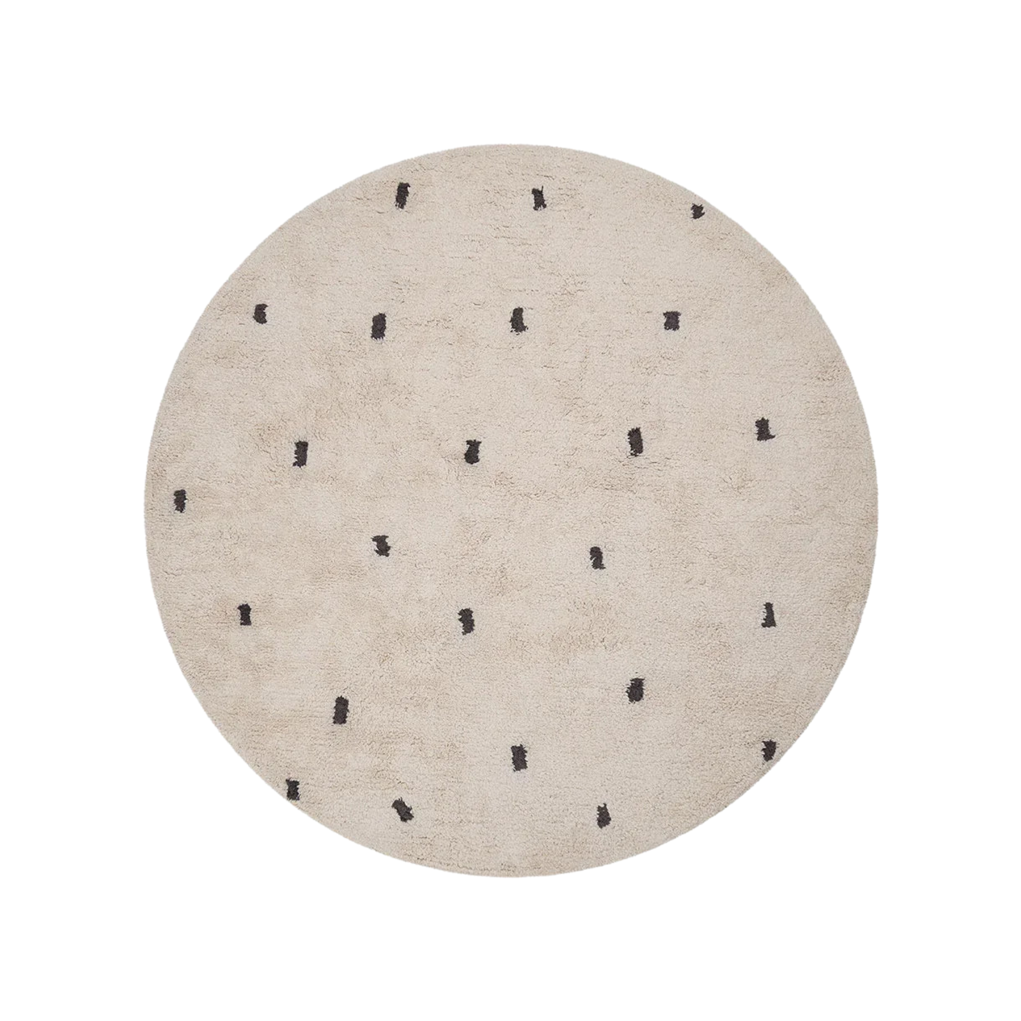 Dotted Washable Organic Cotton Rug in Ebony